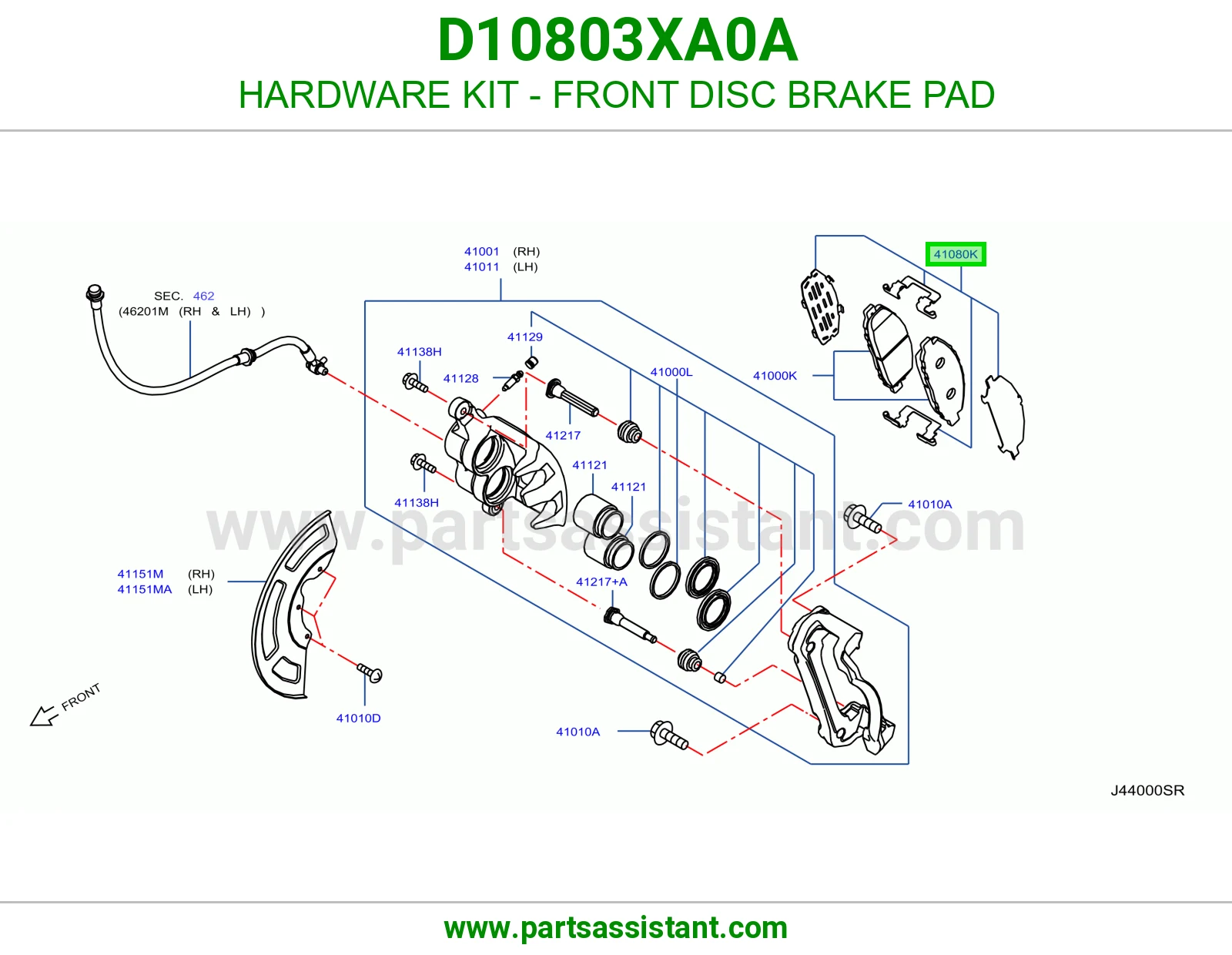 مشقبيه فحمات فرامل امامي D10803XA0A