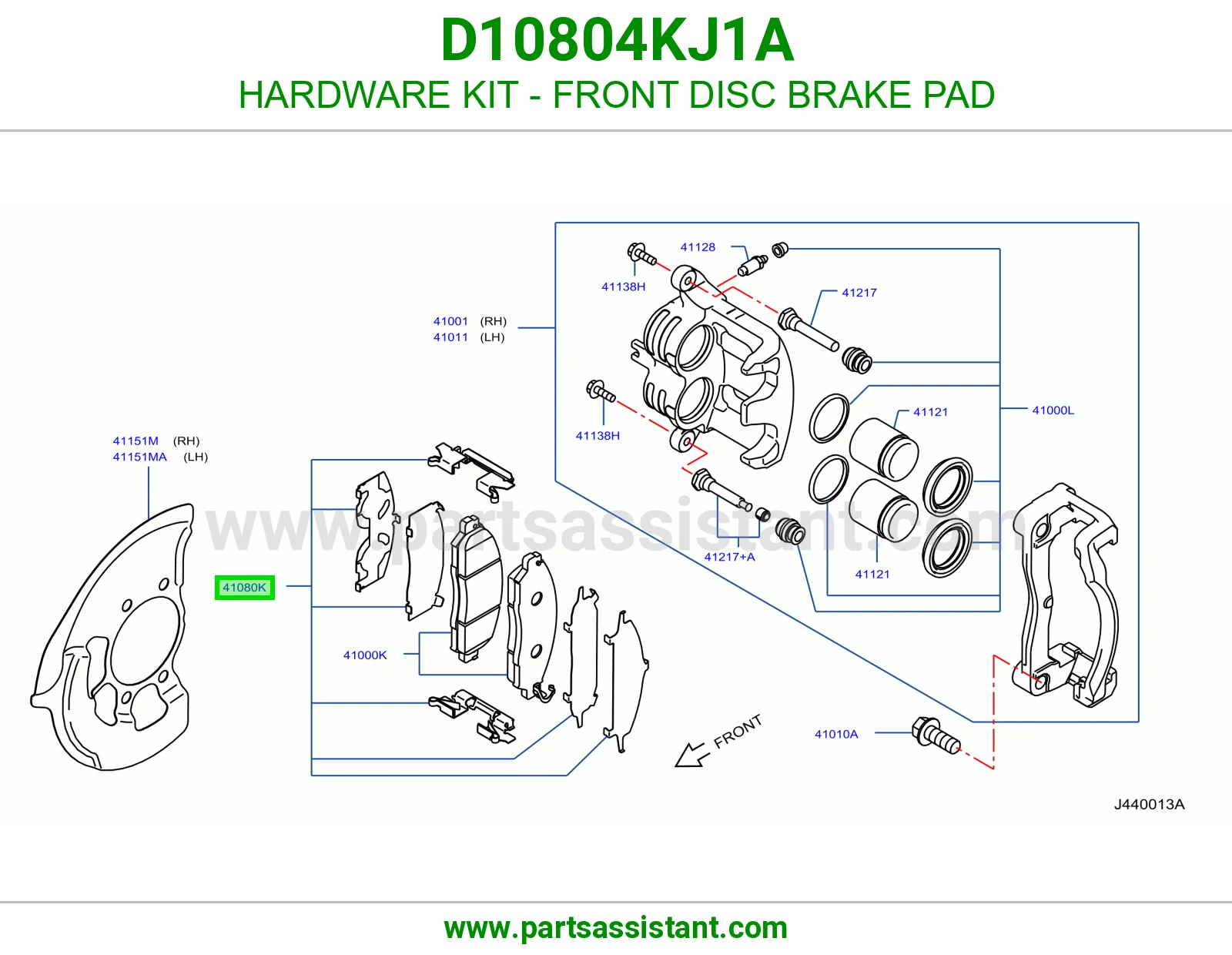 مشقبيه فحمات فرامل امامي D10804KJ1A