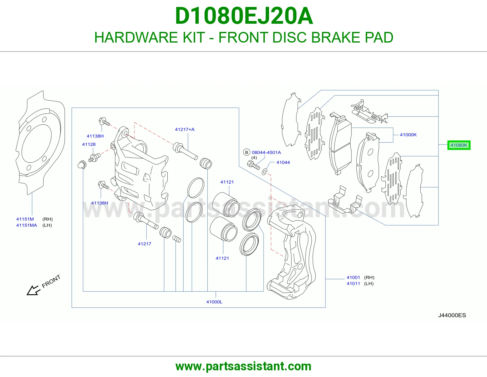 مشقبيه فحمات فرامل امامي D1080EJ20A