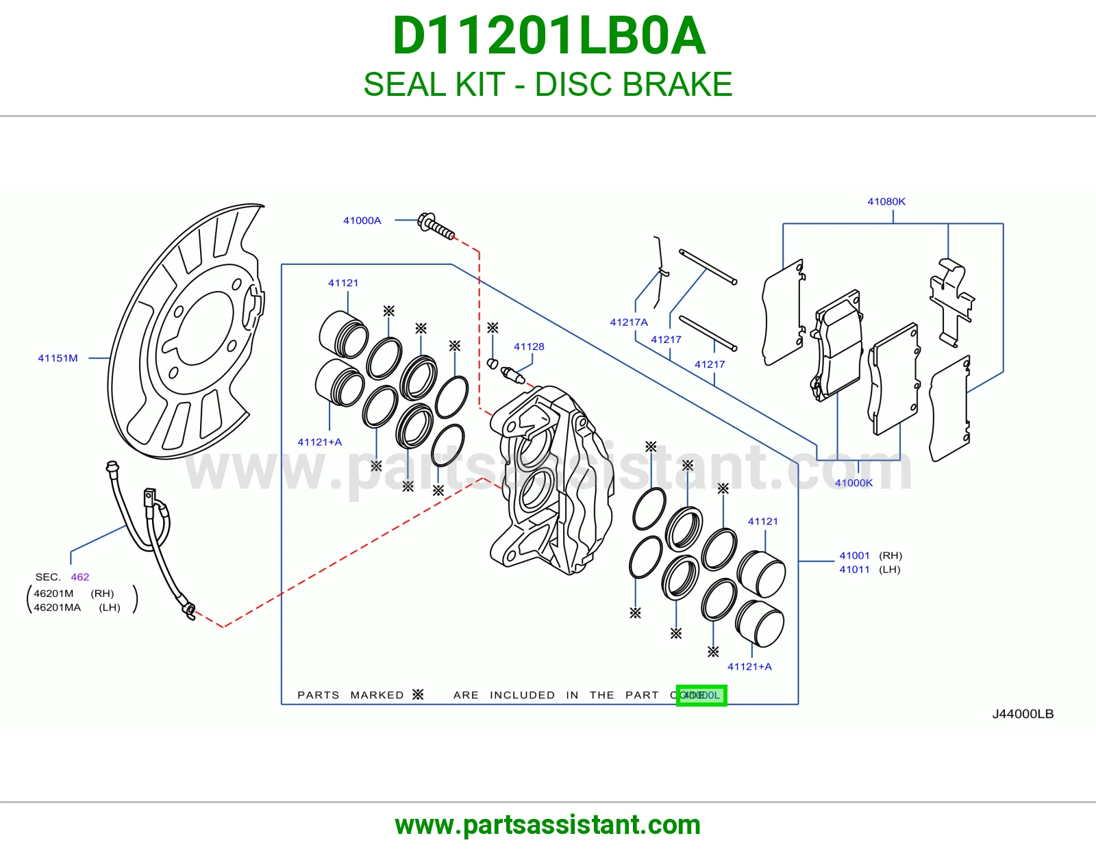 اصلاح كليبر فحمات امامي D11201LB0A