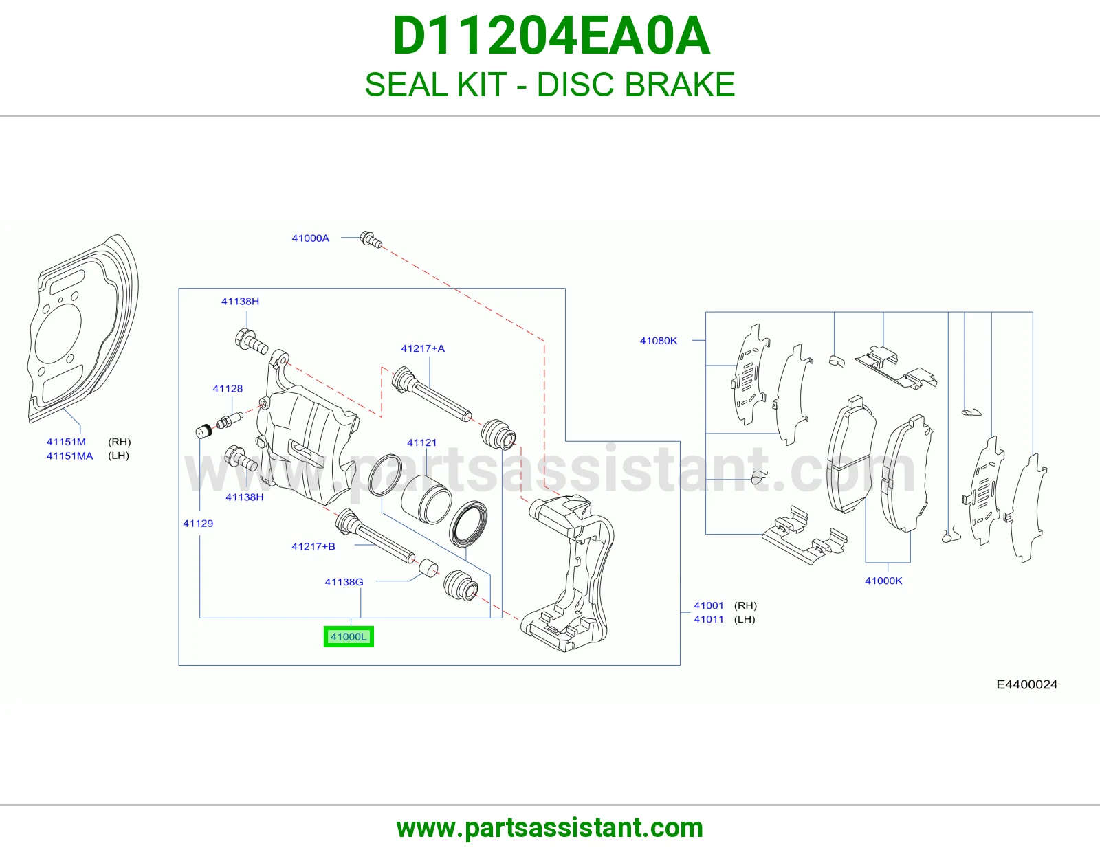 SEAL KIT - DISC BRAKE D11204EA0A