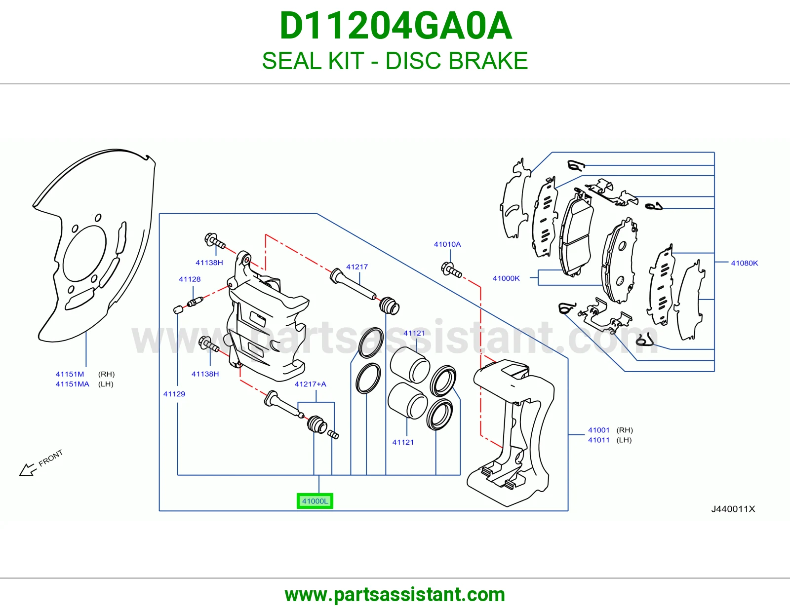 اصلاح كليبر فحمات امامي D11204GA0A