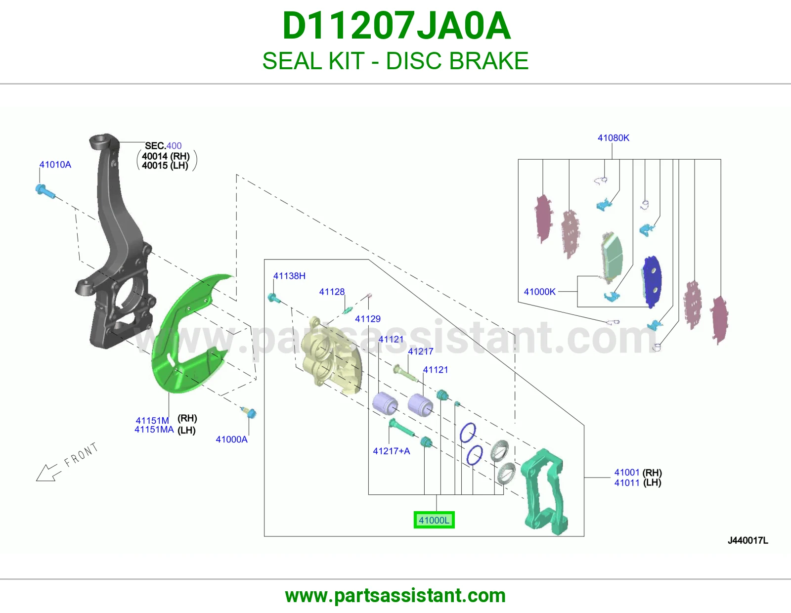 اصلاح كليبر فحمات امامي D11207JA0A