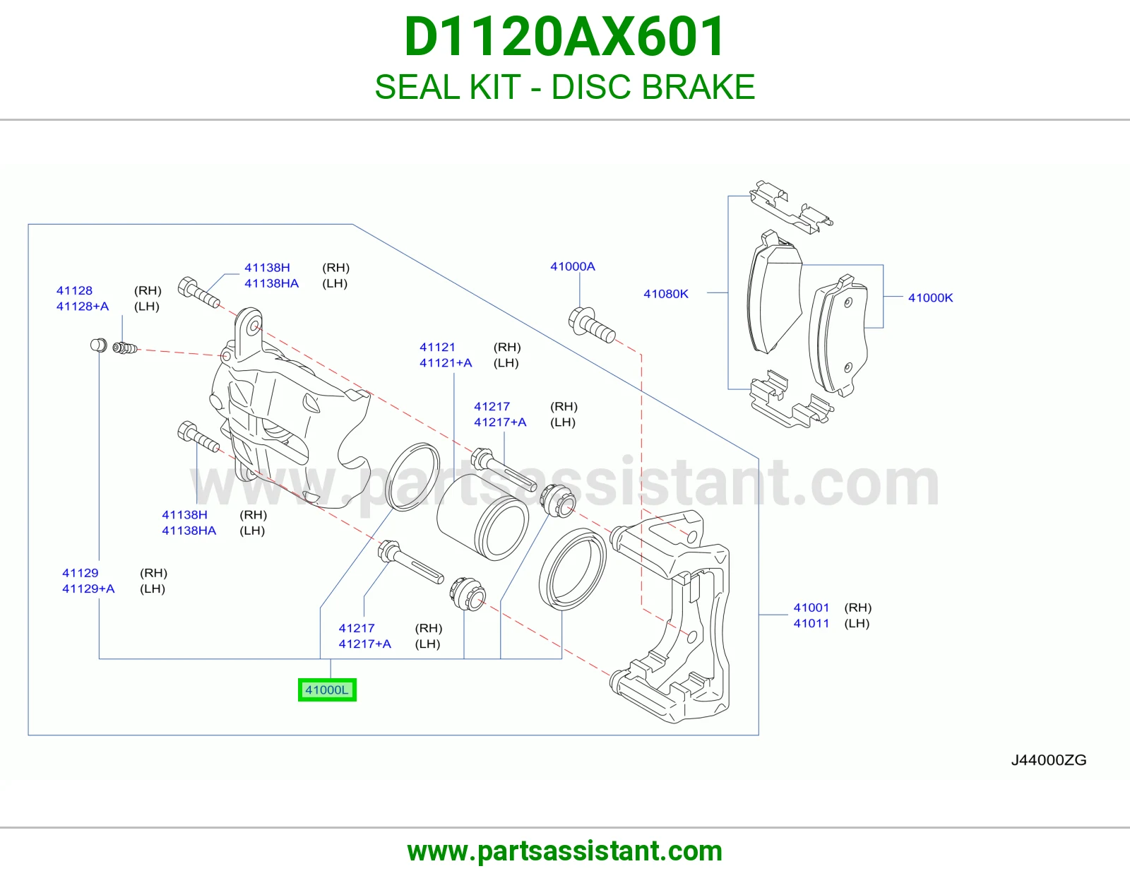 اصلاح كليبر فحمات امامي D1120AX601