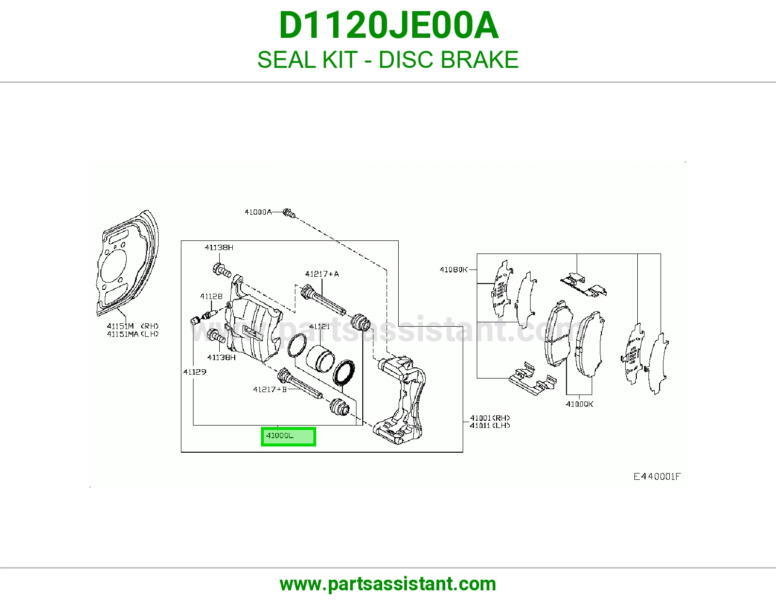 اصلاح كليبر فحمات امامي D1120JE00A