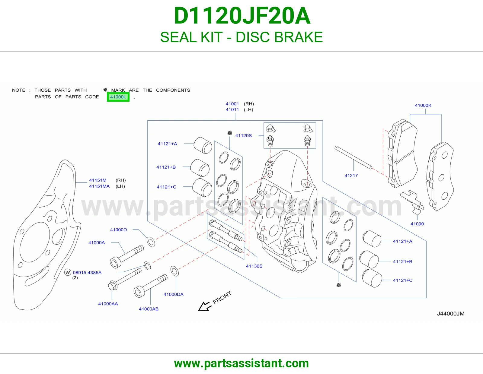 اصلاح كليبر فحمات امامي D1120JF20A
