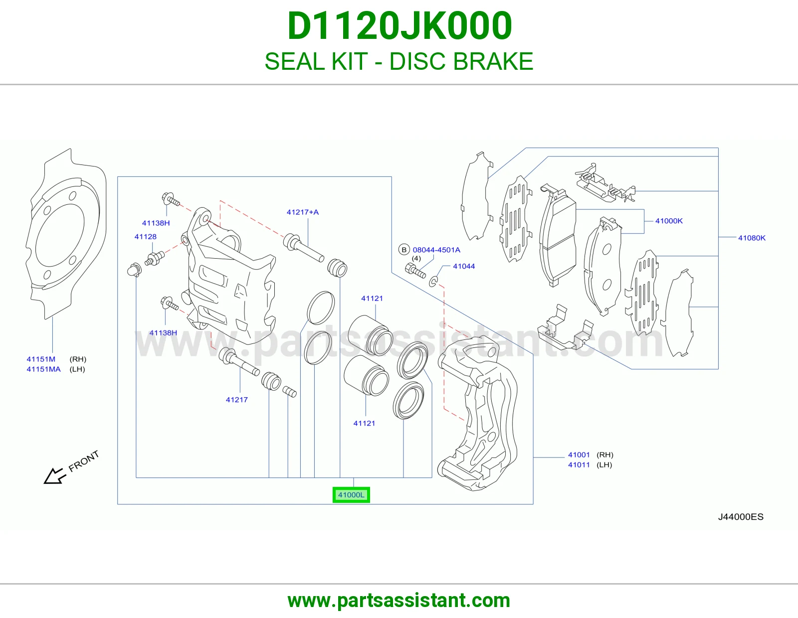 اصلاح كليبر فحمات امامي D1120JK000