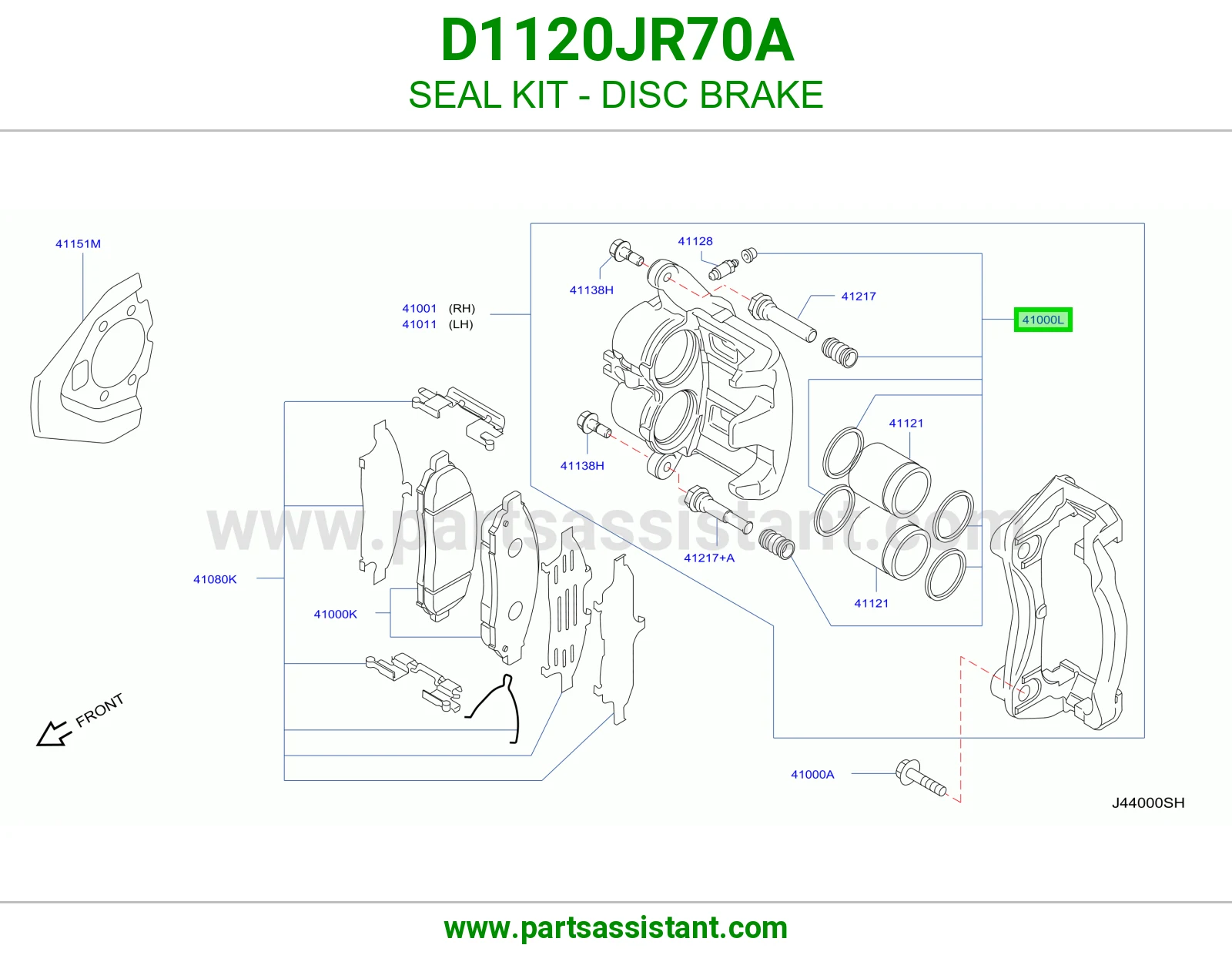 اصلاح كليبر فحمات امامي D1120JR70A