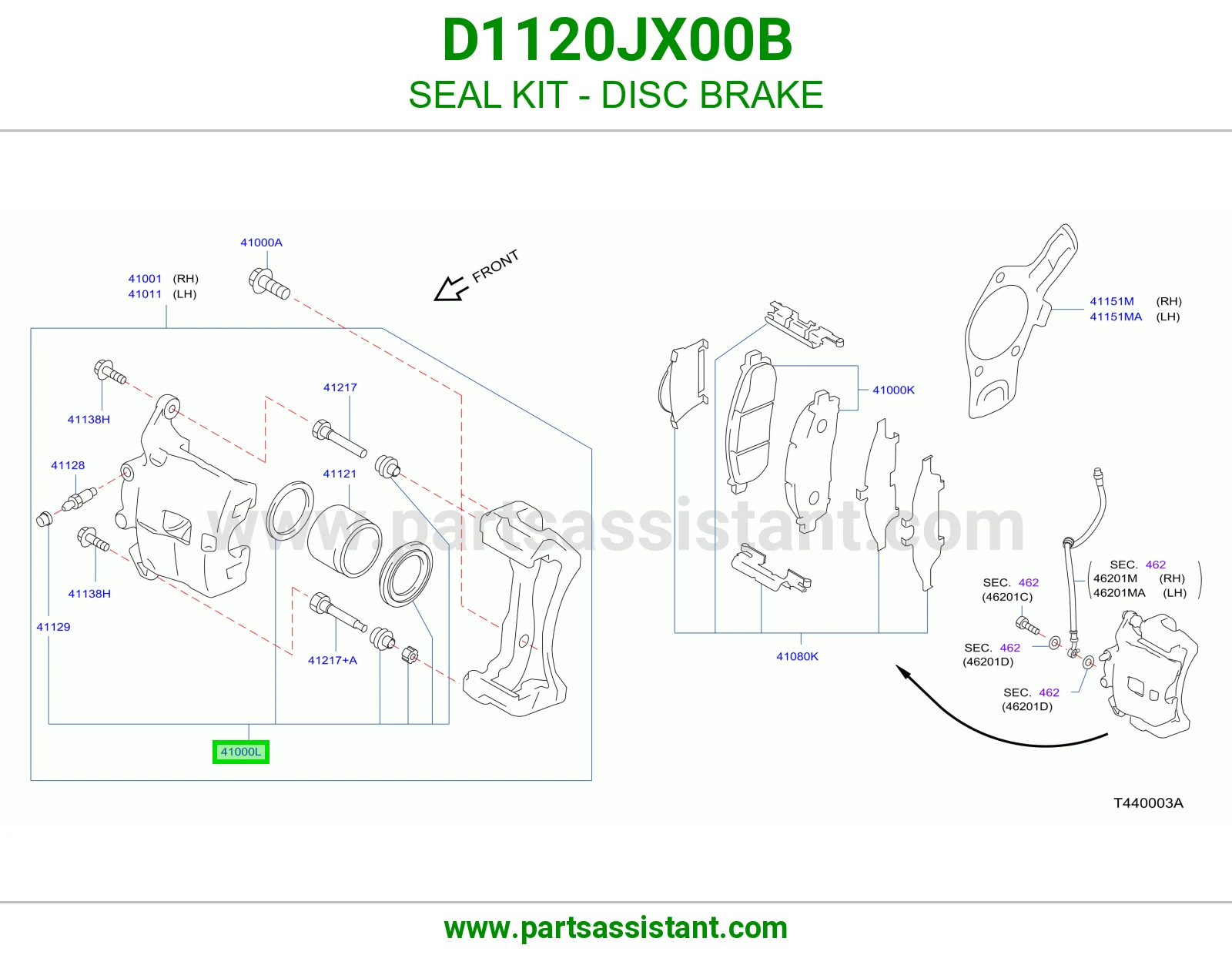 اصلاح كليبر فحمات امامي D1120JX00B