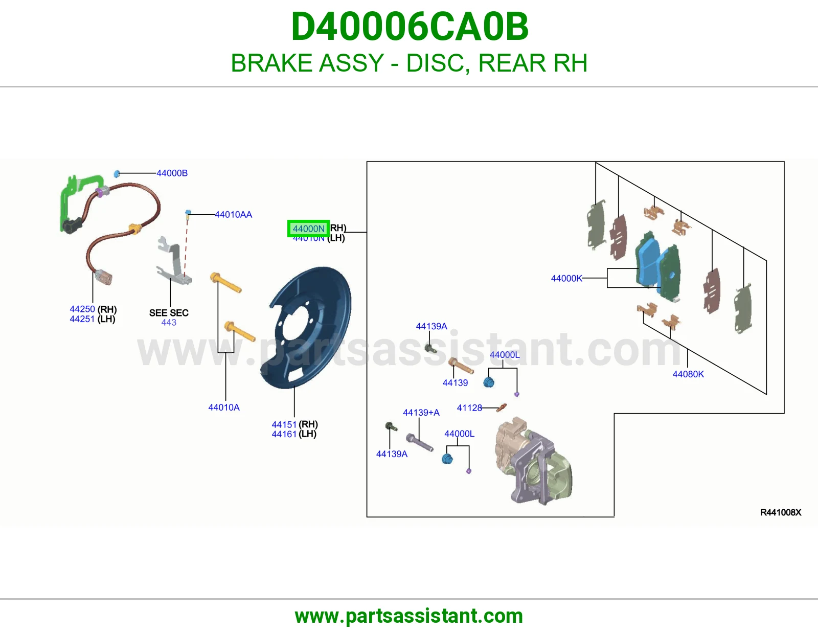 فرامل ديسك خلفي يمين كاملة D40006CA0B