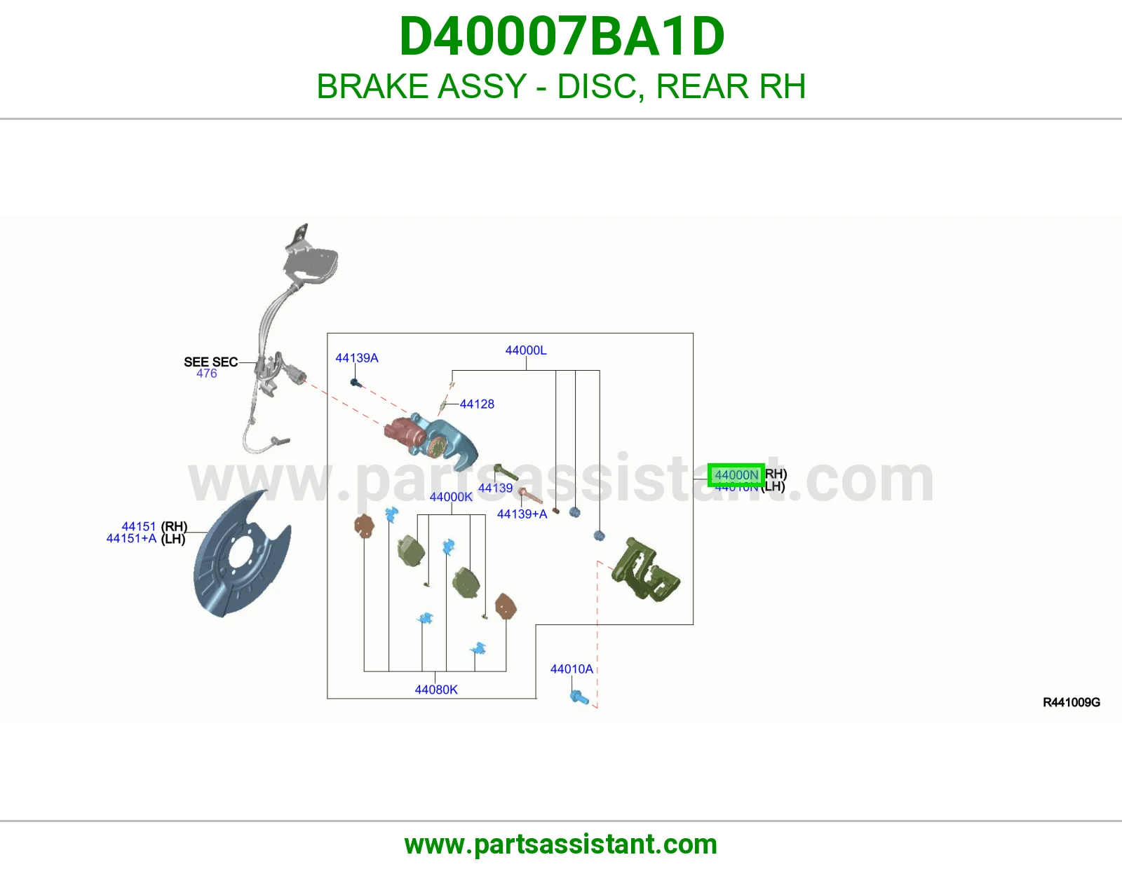 فرامل ديسك خلفي يمين كاملة D40007BA1D