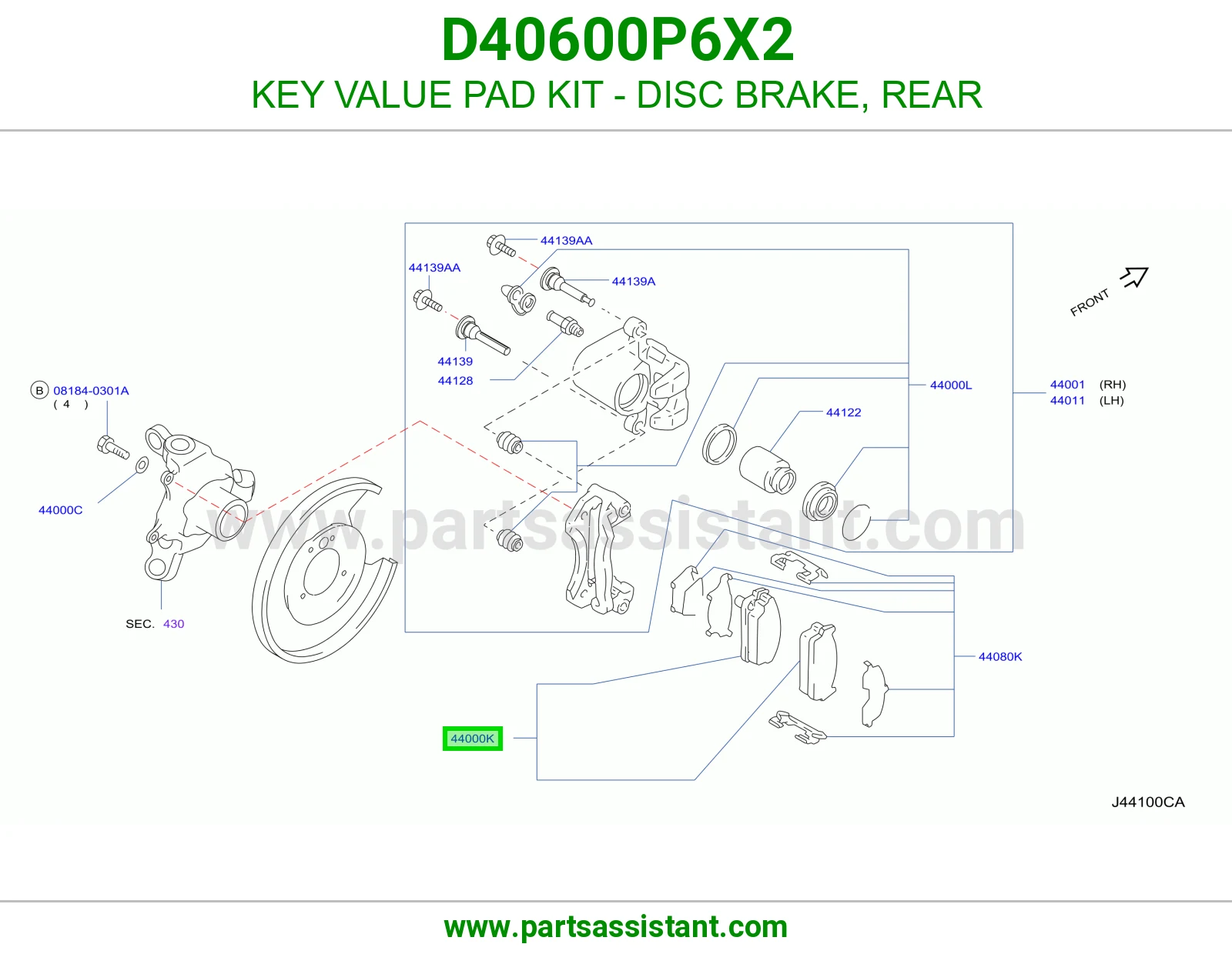 فحمات فرامل خلفي D40600P6X2