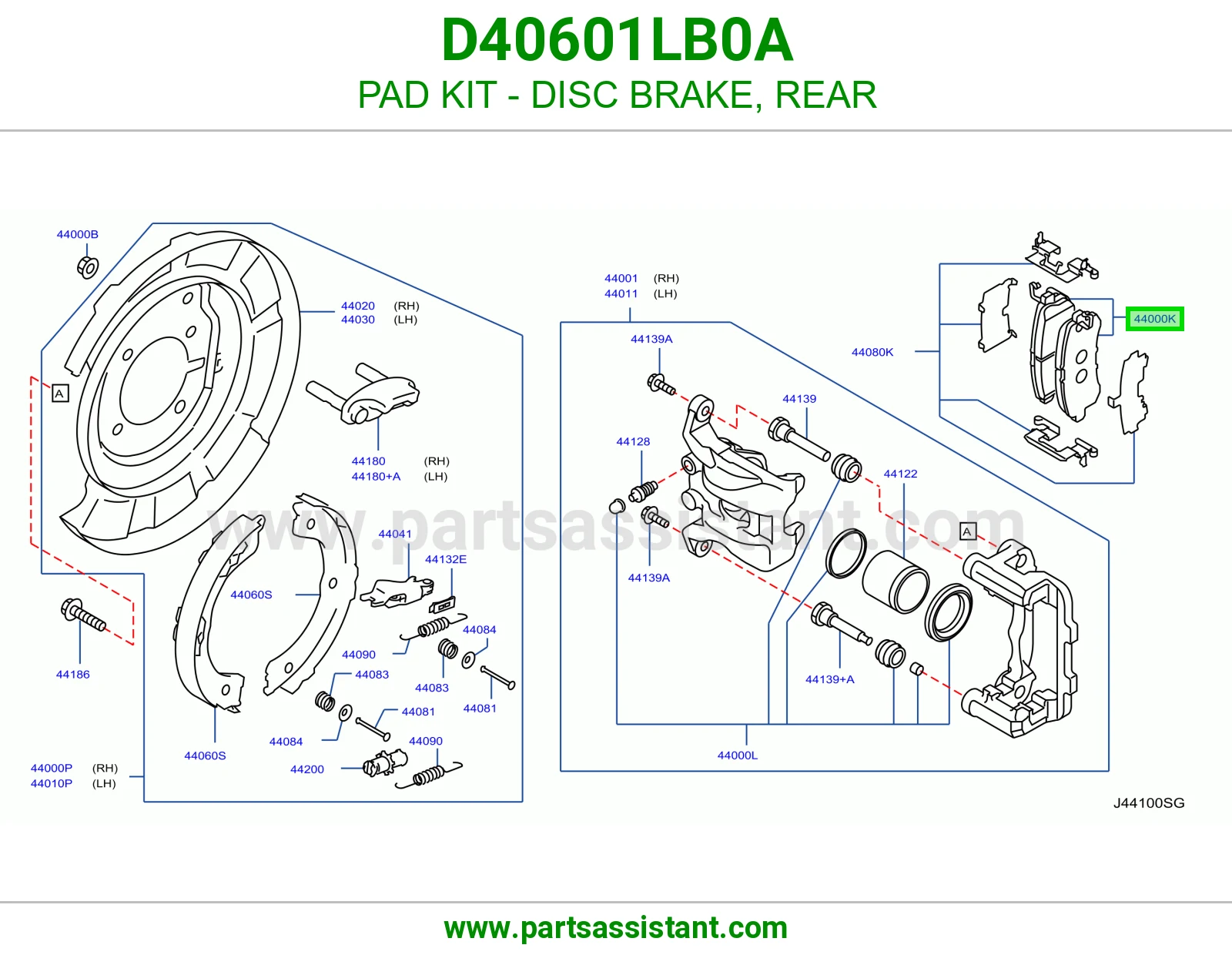 فحمات فرامل خلفي D40601LB0A