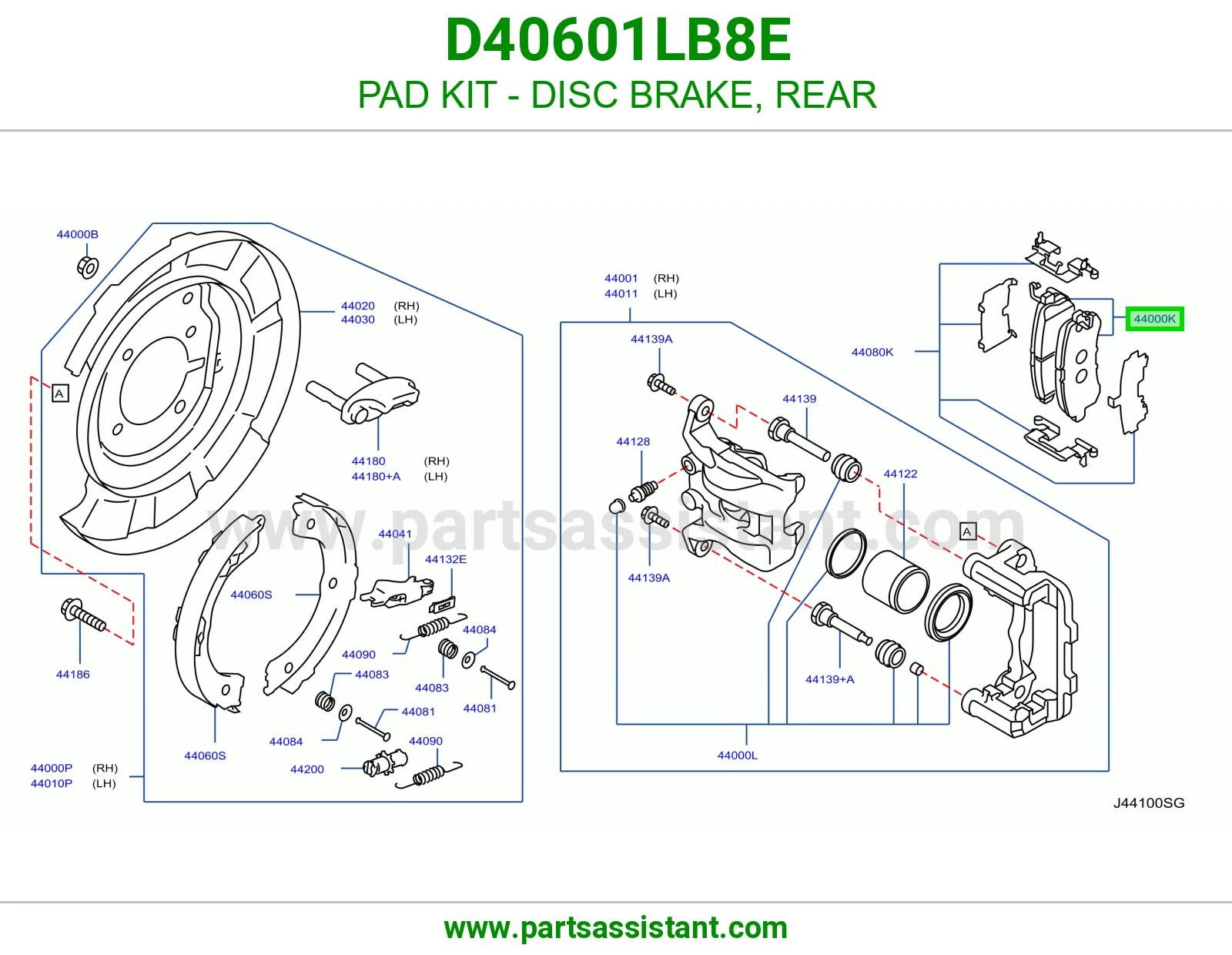 فحمات فرامل خلفي D40601LB8E