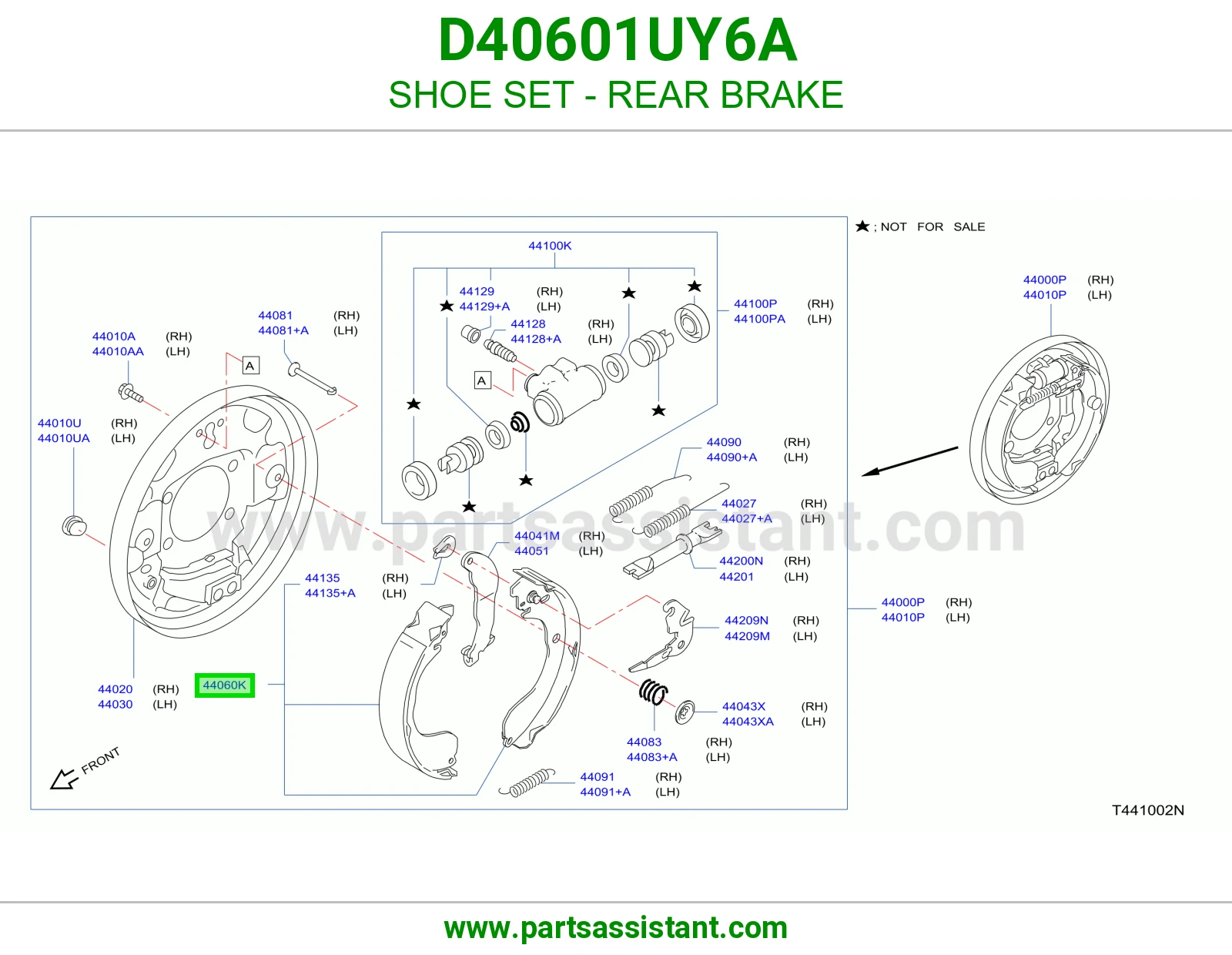 قماش فرامل خلفي D40601UY6A
