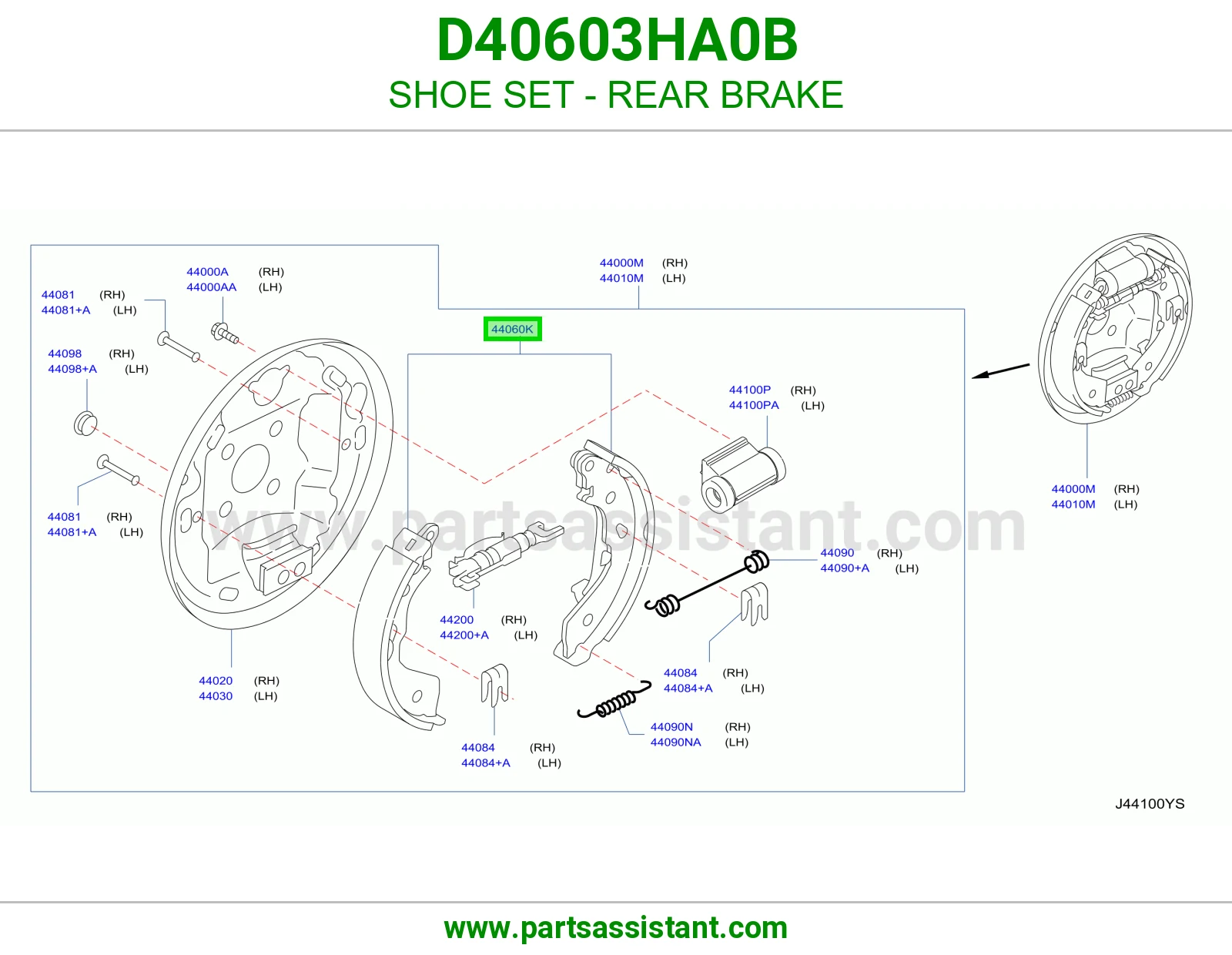 قماش فرامل خلفي D40603HA0B