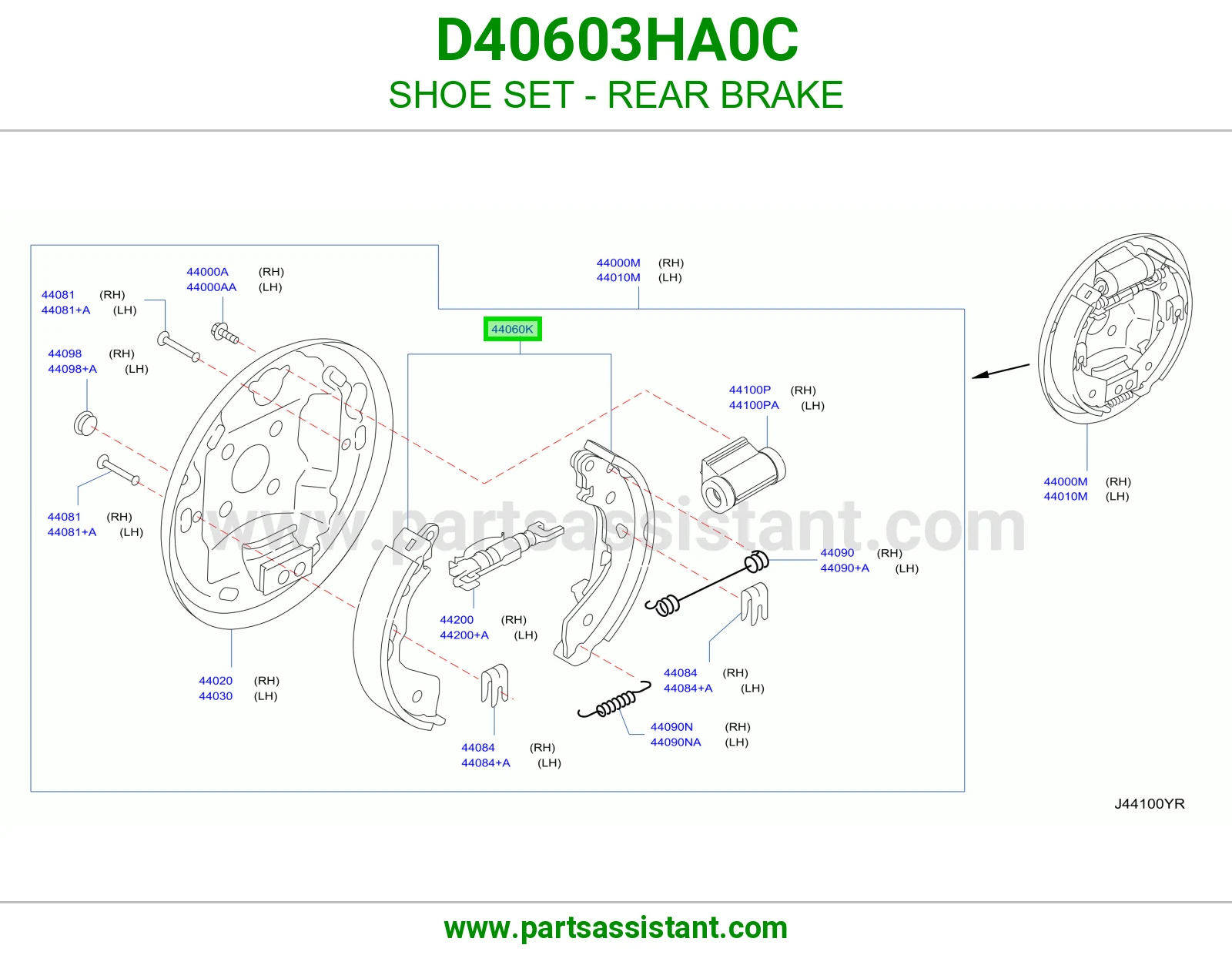 قماش فرامل خلفي D40603HA0C