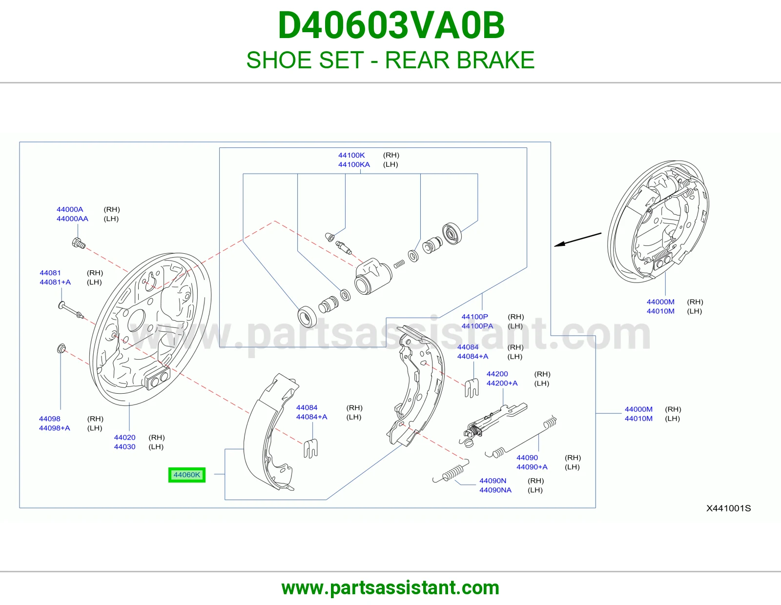 قماش فرامل خلفي D40603VA0B