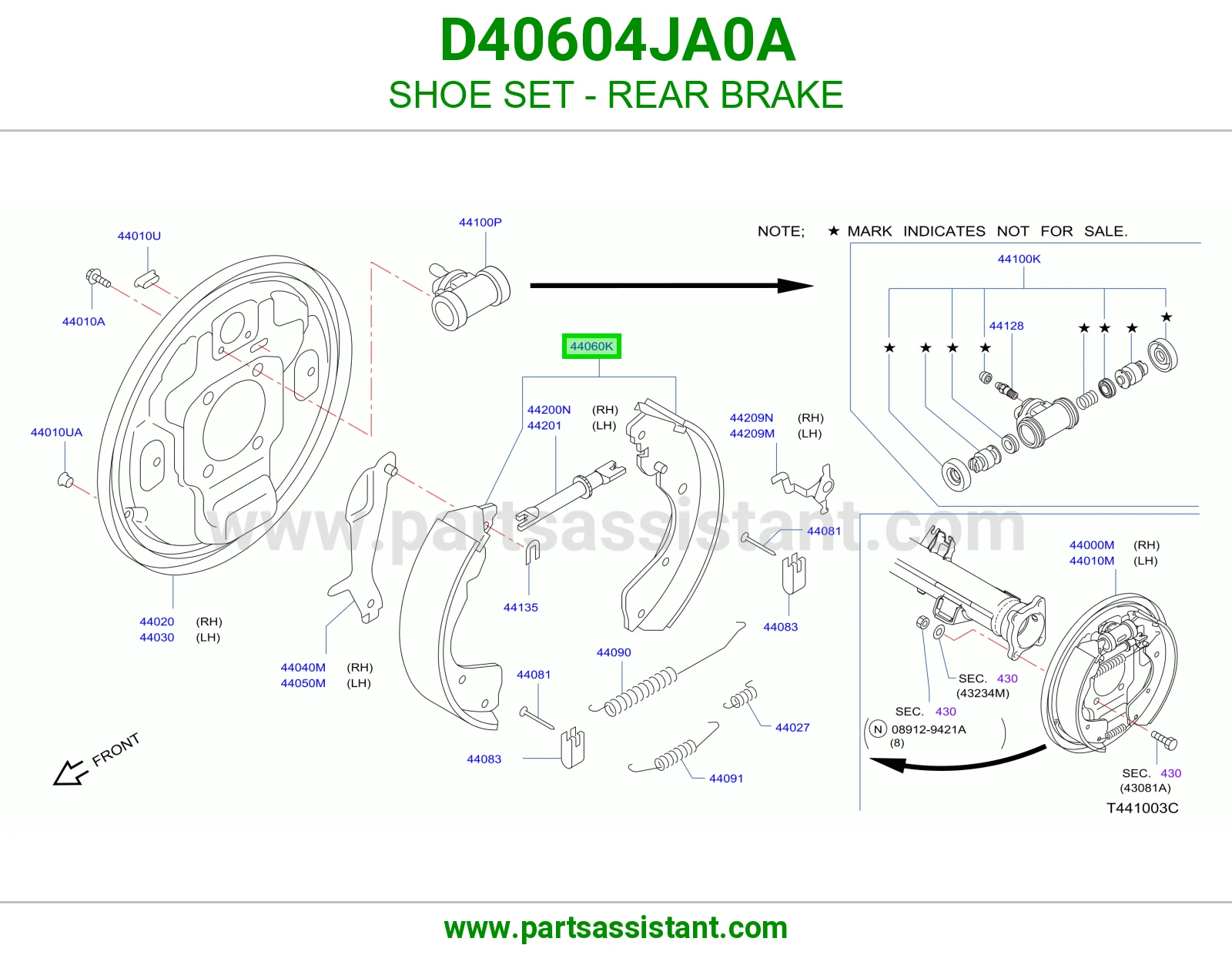 قماش فرامل خلفي D40604JA0A