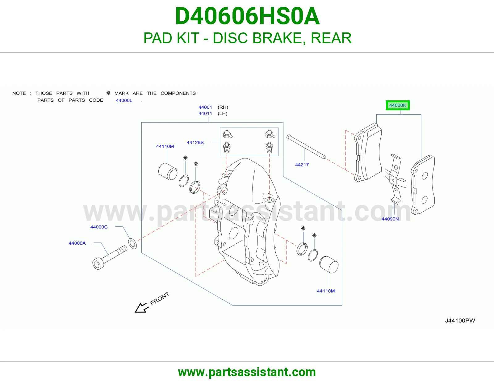فحمات فرامل خلفي D40606HS0A