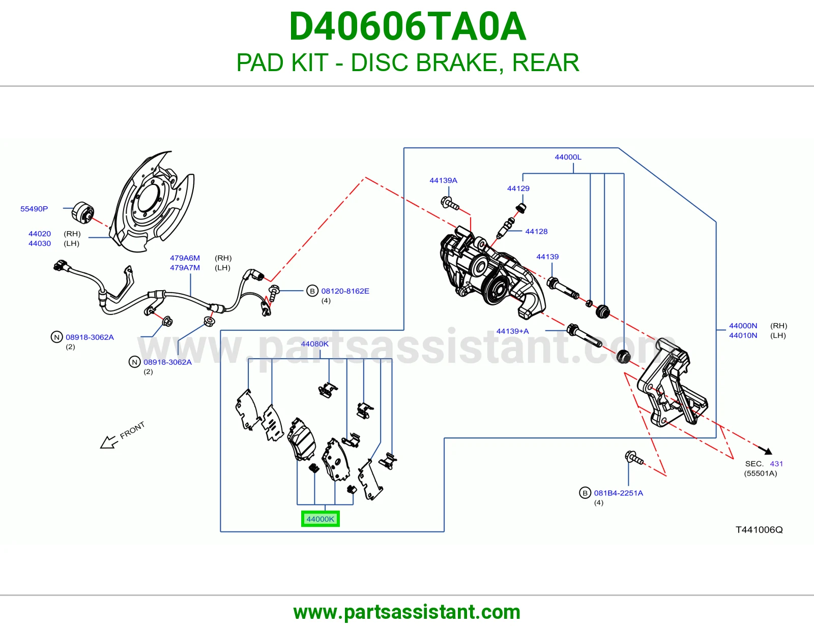 فحمات فرامل خلفي D40606TA0A