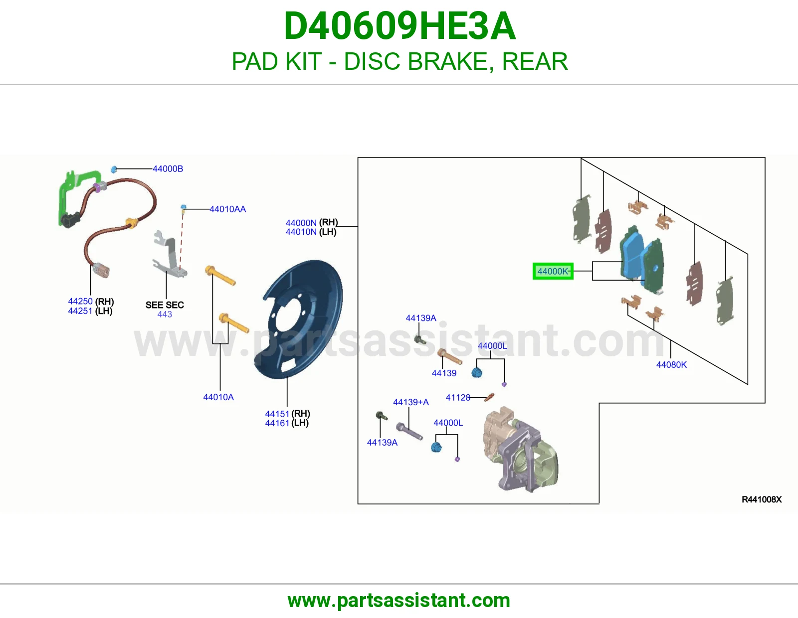 فحمات فرامل خلفي D40609HE3A