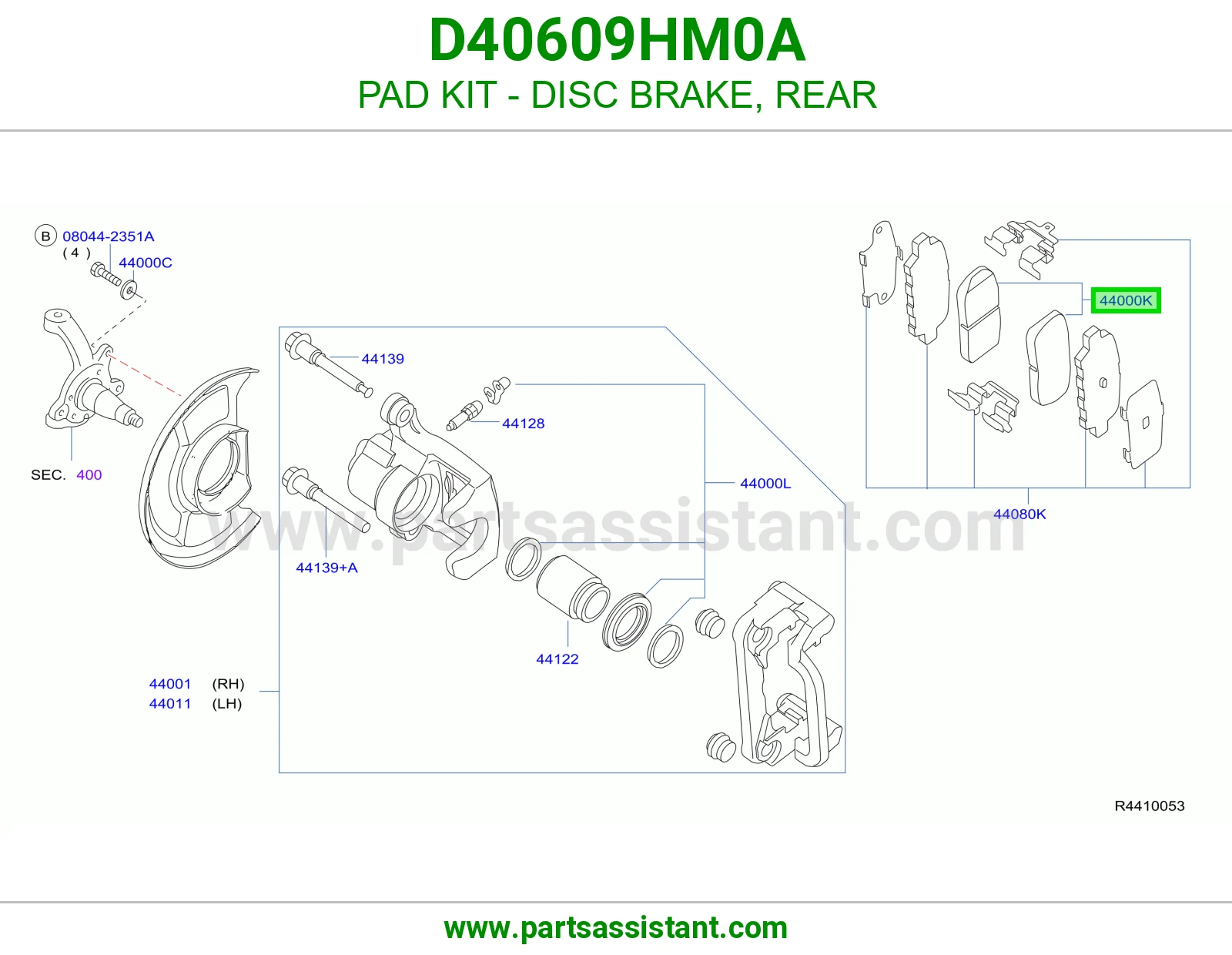 فحمات فرامل خلفي D40609HM0A