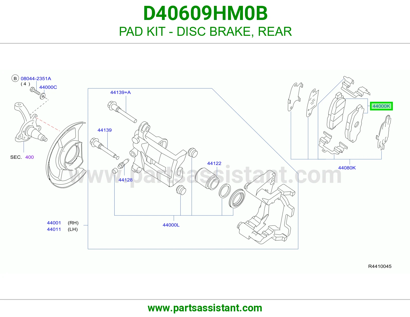 فحمات فرامل خلفي D40609HM0B