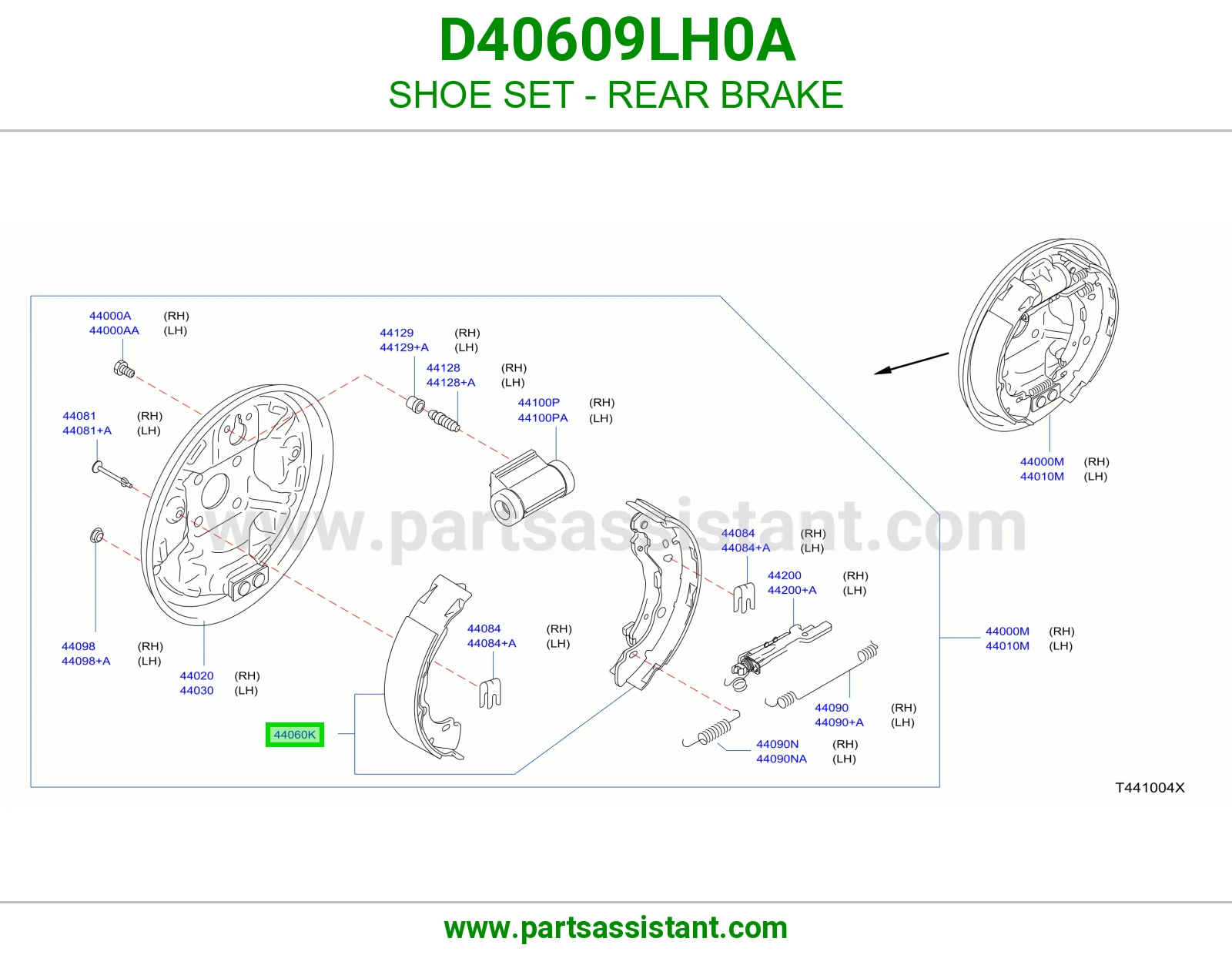 قماش فرامل خلفي D40609LH0A