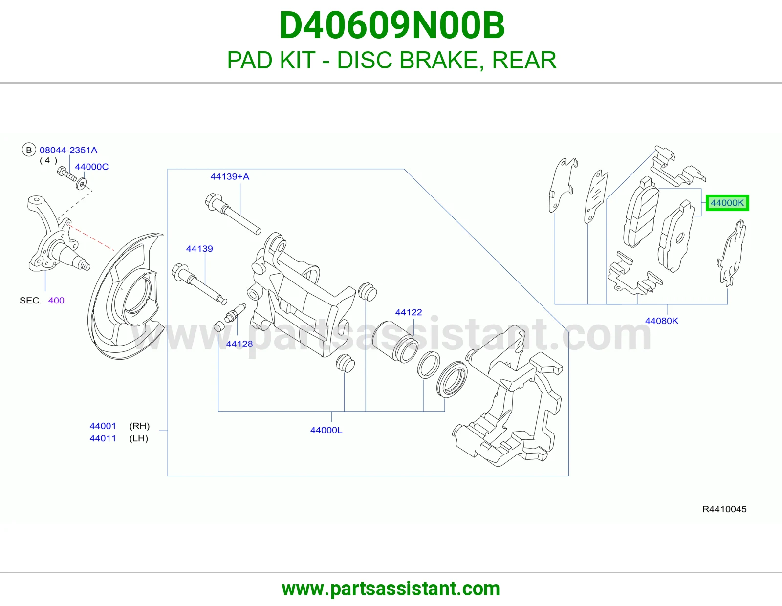 فحمات فرامل خلفي D40609N00B