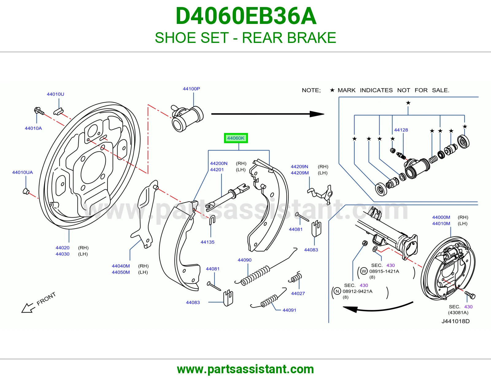 قماش فرامل خلفي D4060EB36A