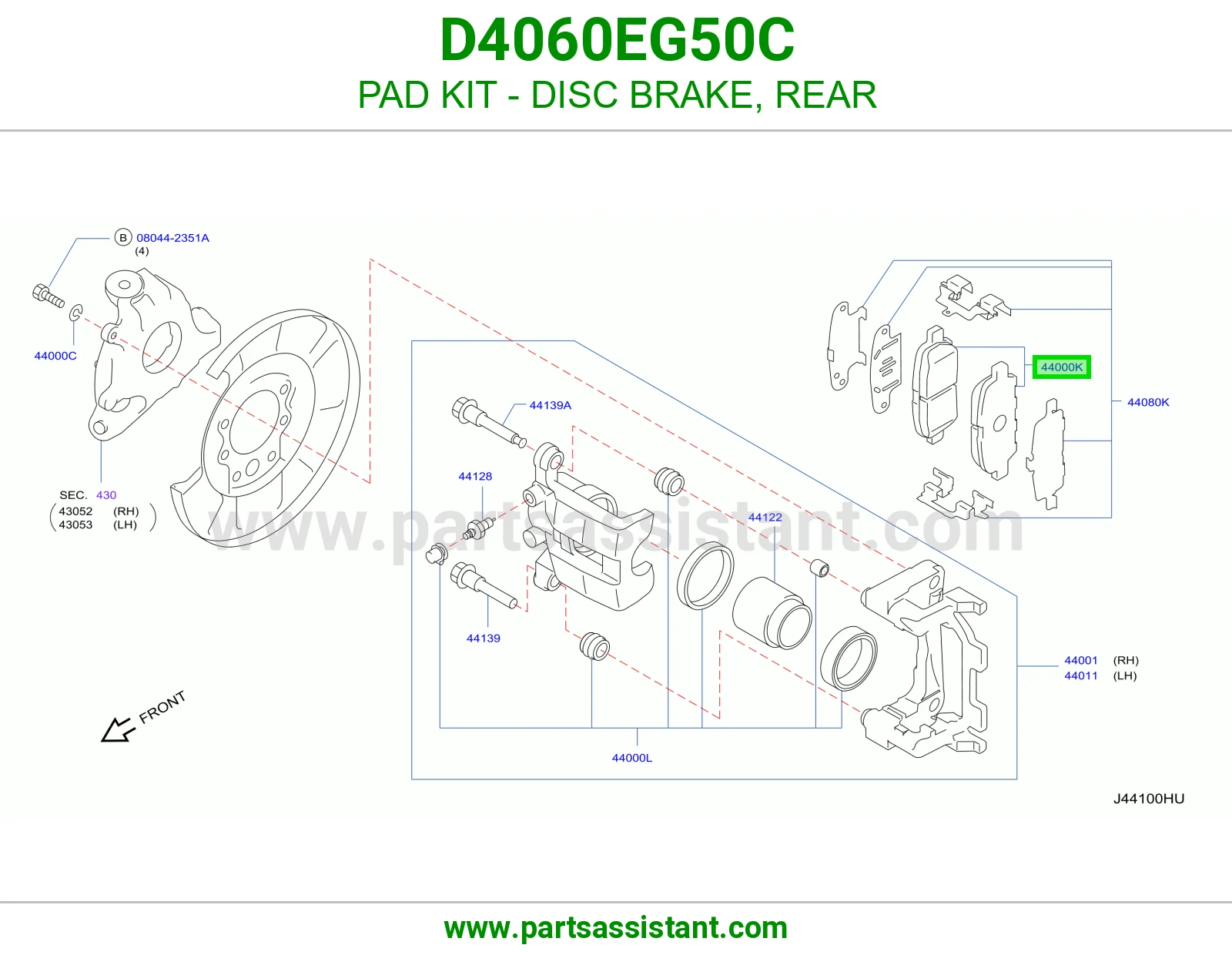 فحمات فرامل خلفي D4060EG50C