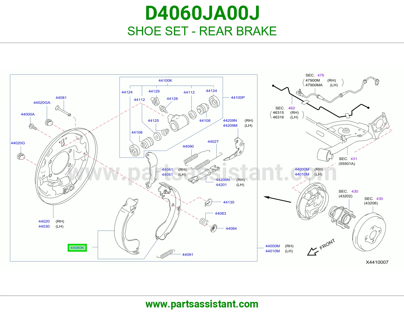 فحمات فرامل خلفي D4060JA00J
