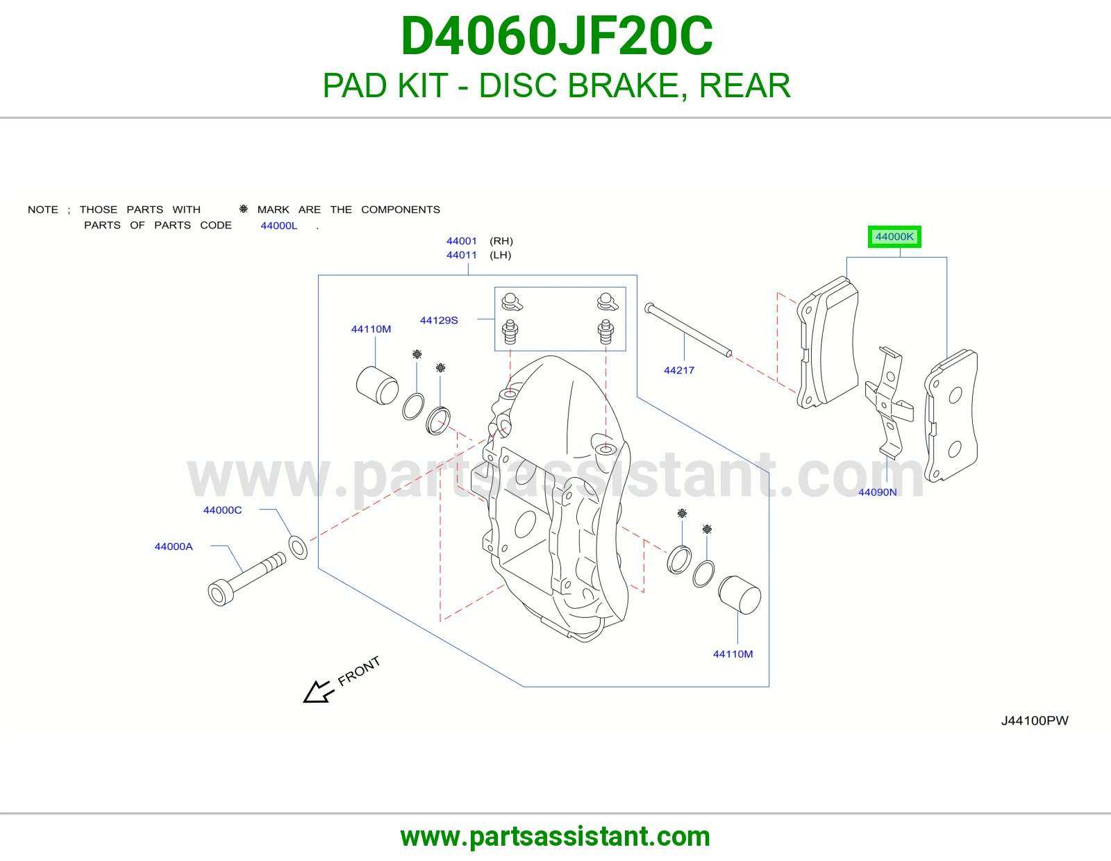 فحمات فرامل خلفي D4060JF20C
