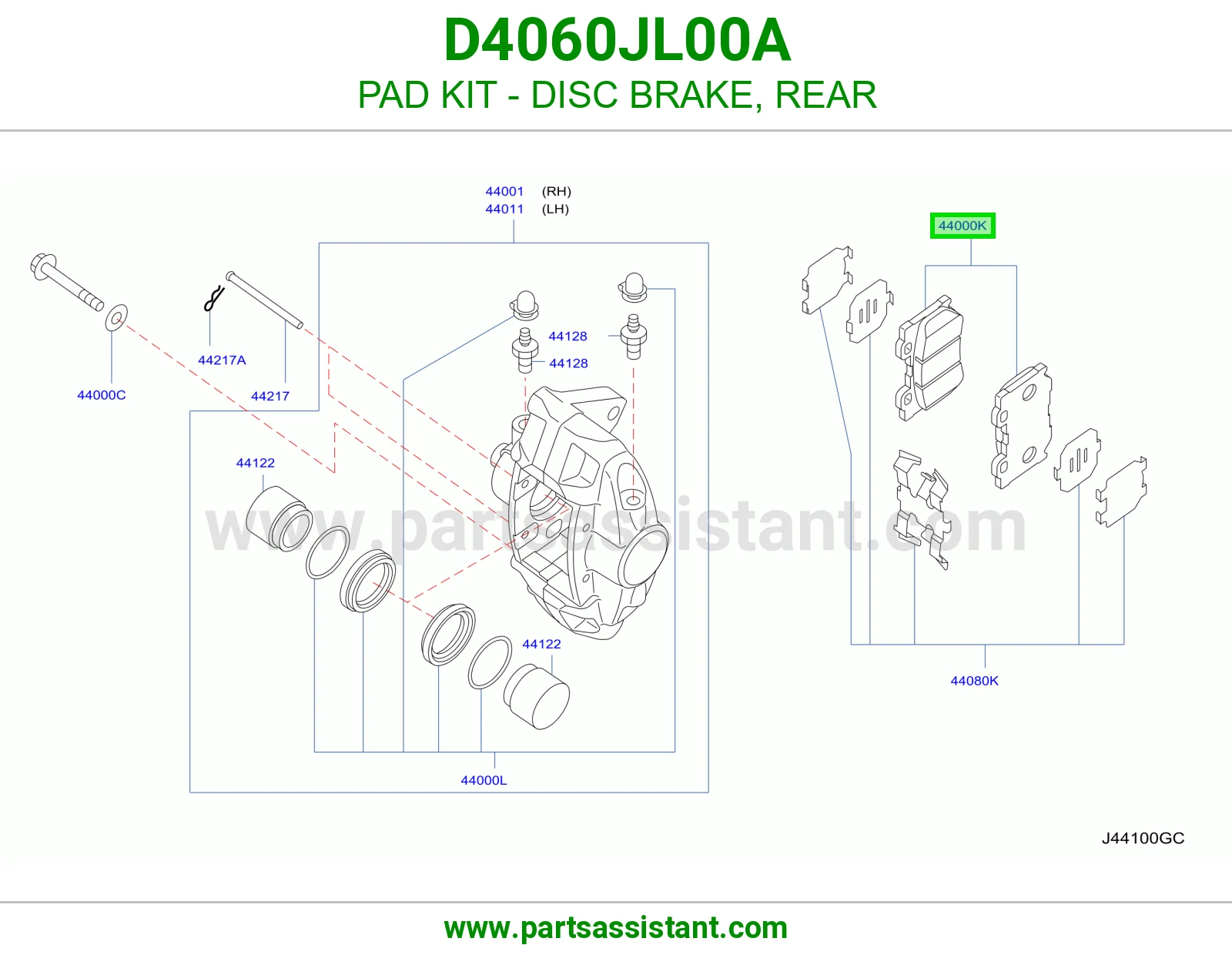 فحمات فرامل خلفي D4060JL00A