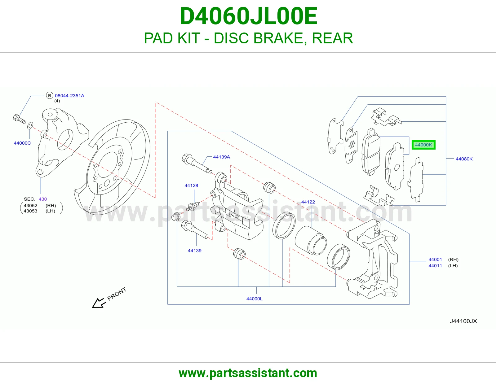فحمات فرامل خلفي D4060JL00E