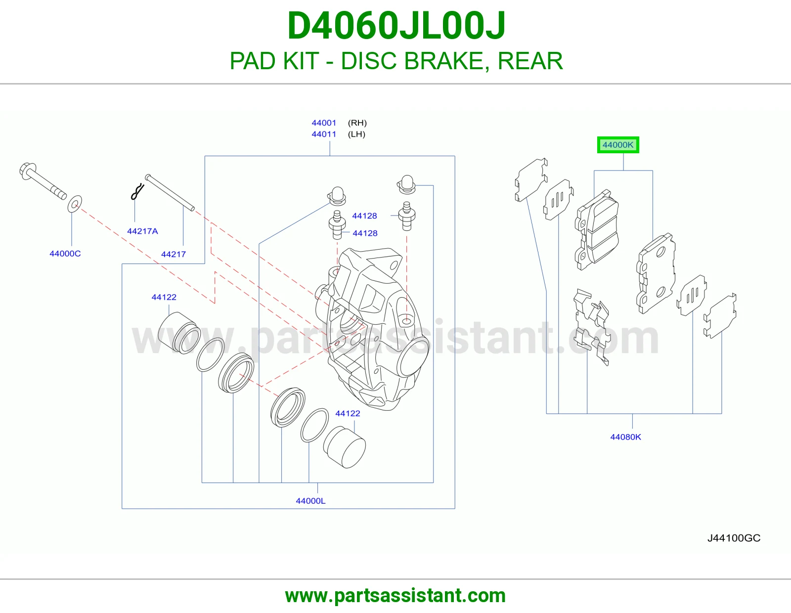 فحمات فرامل خلفي D4060JL00J