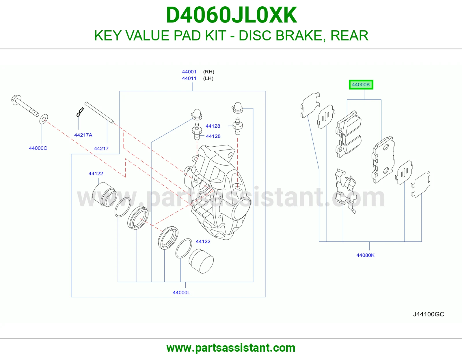 فحمات فرامل خلفي D4060JL0XK