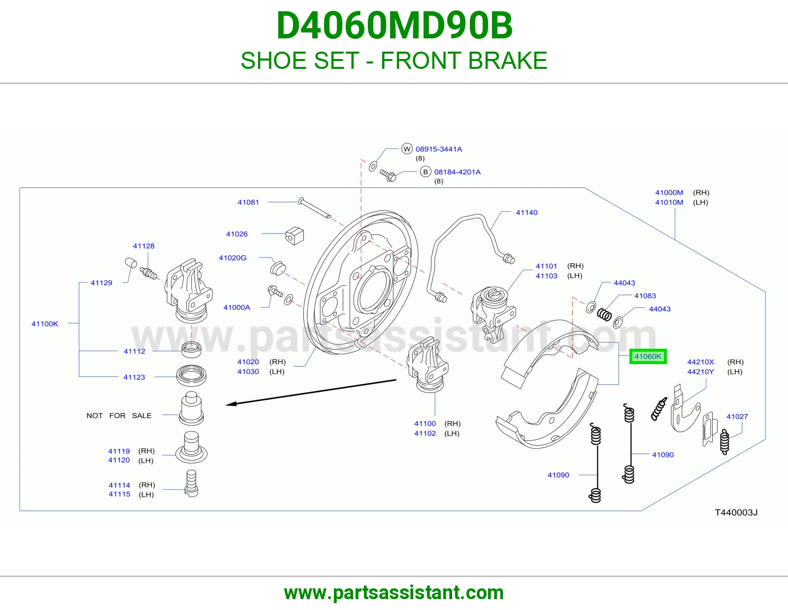قماش فرامل امامي D4060MD90B