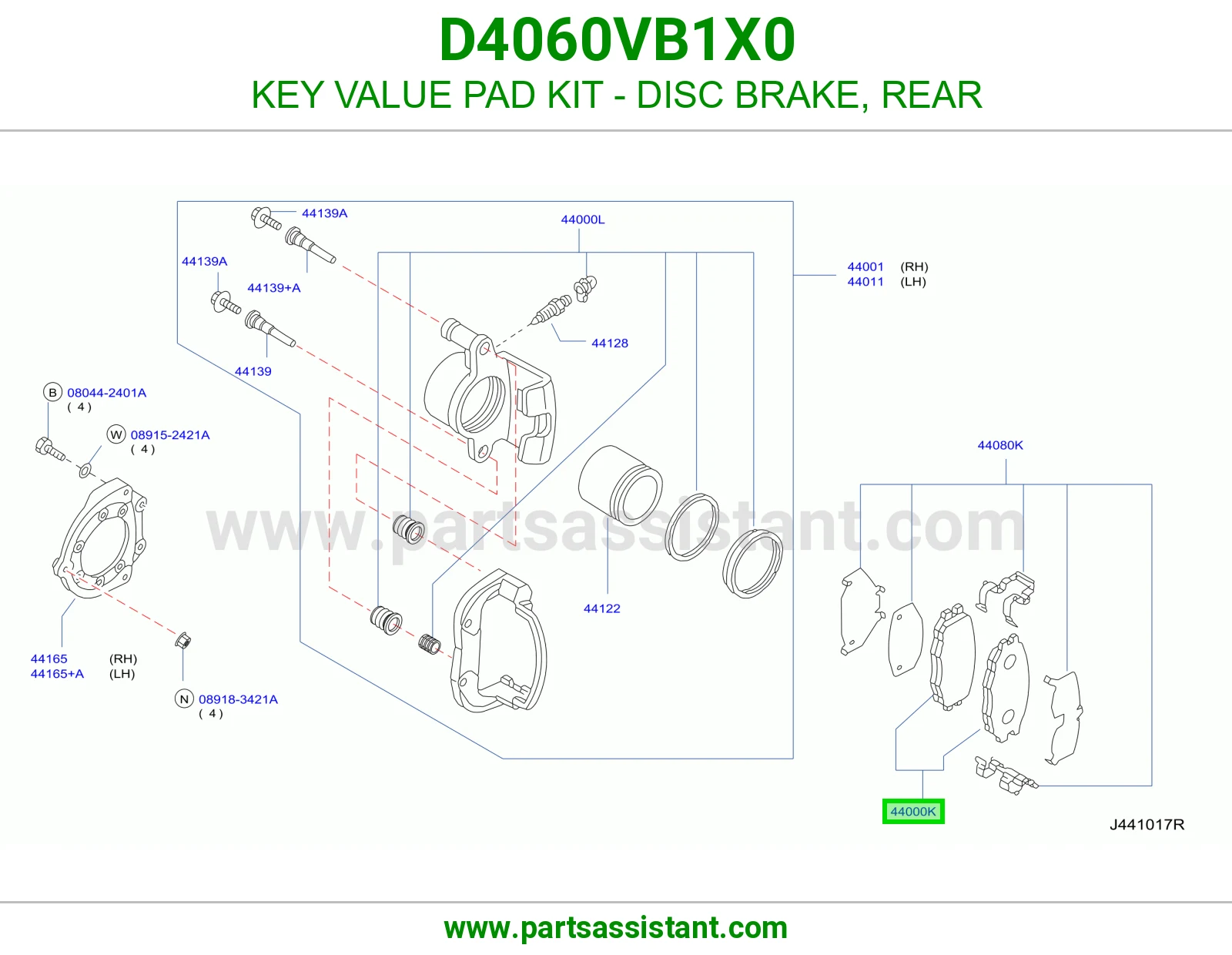 فحمات فرامل خلفي D4060VB1X0