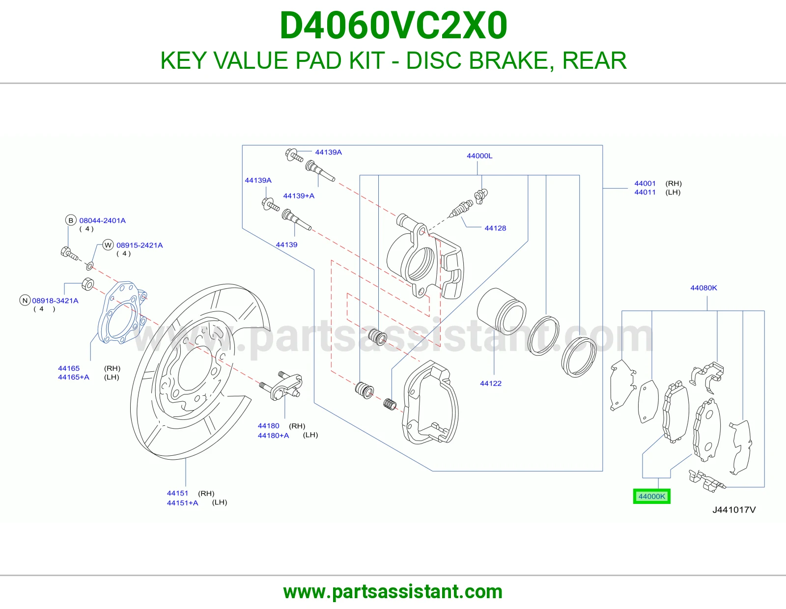 فحمات فرامل خلفي D4060VC2X0
