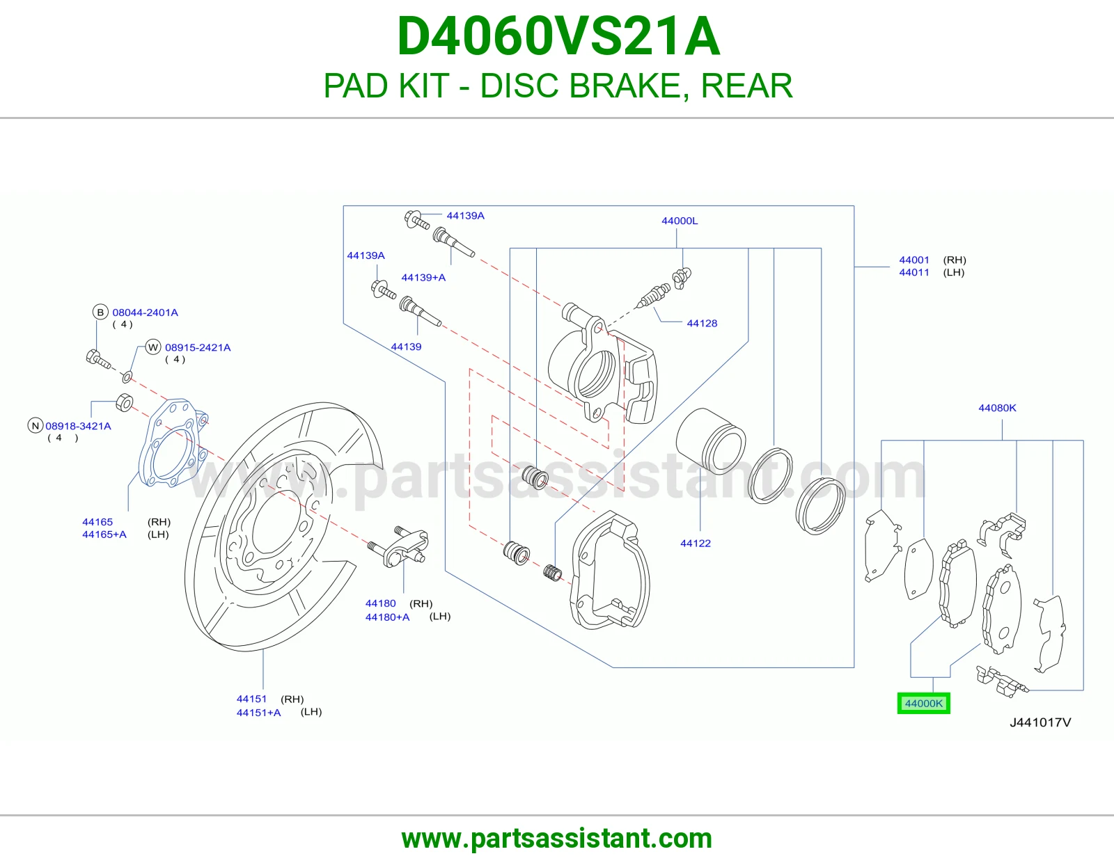 فحمات فرامل خلفي D4060VS21A