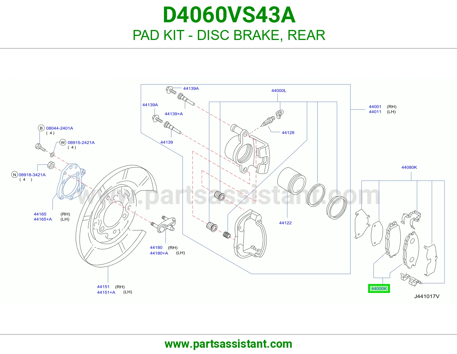 فحمات فرامل خلفي D4060VS43A