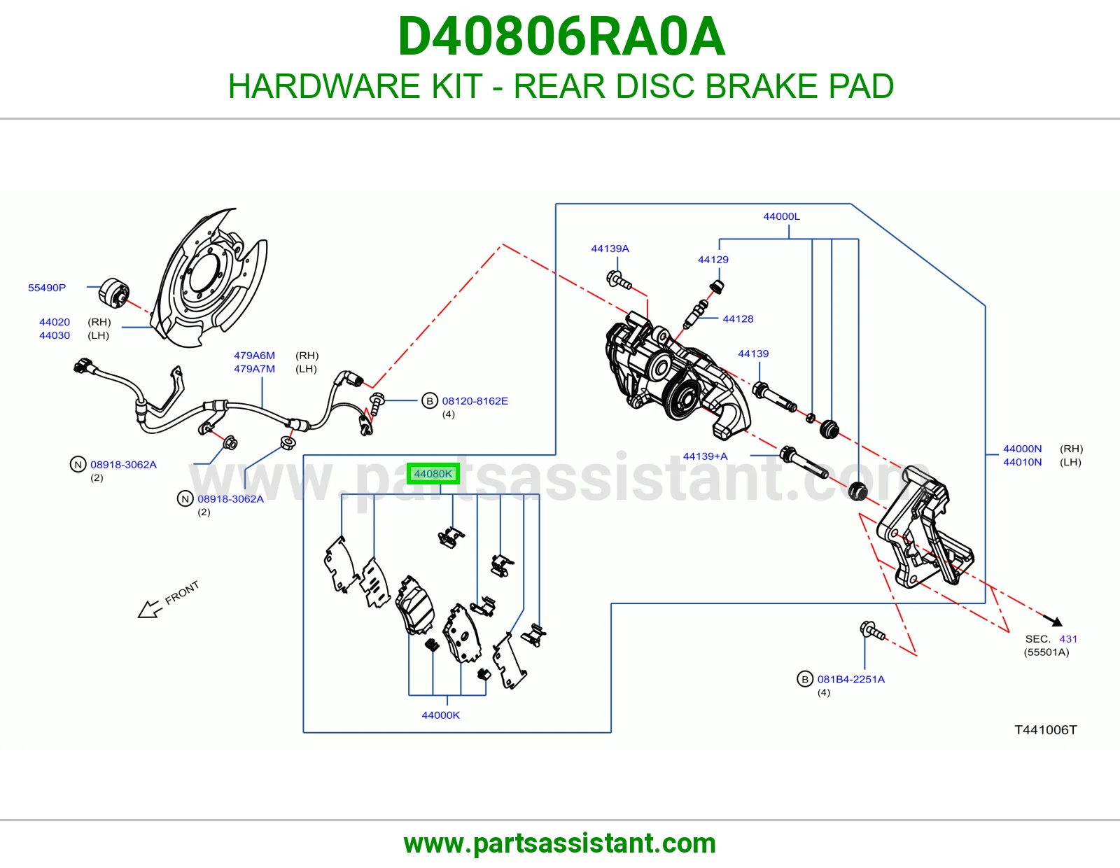 مشقبيه فحمات فرامل خلفي D40806RA0A