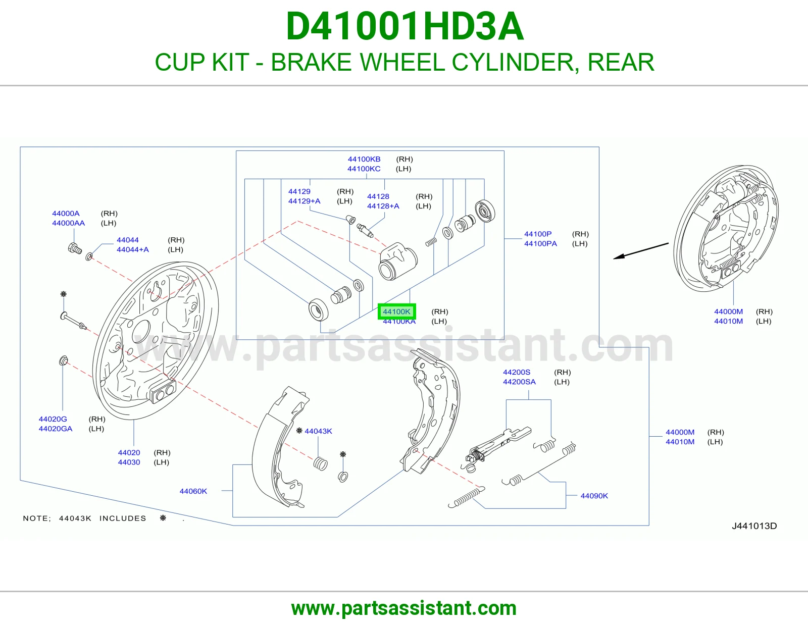 اصلاح سلندر فرامل خلفي D41001HD3A