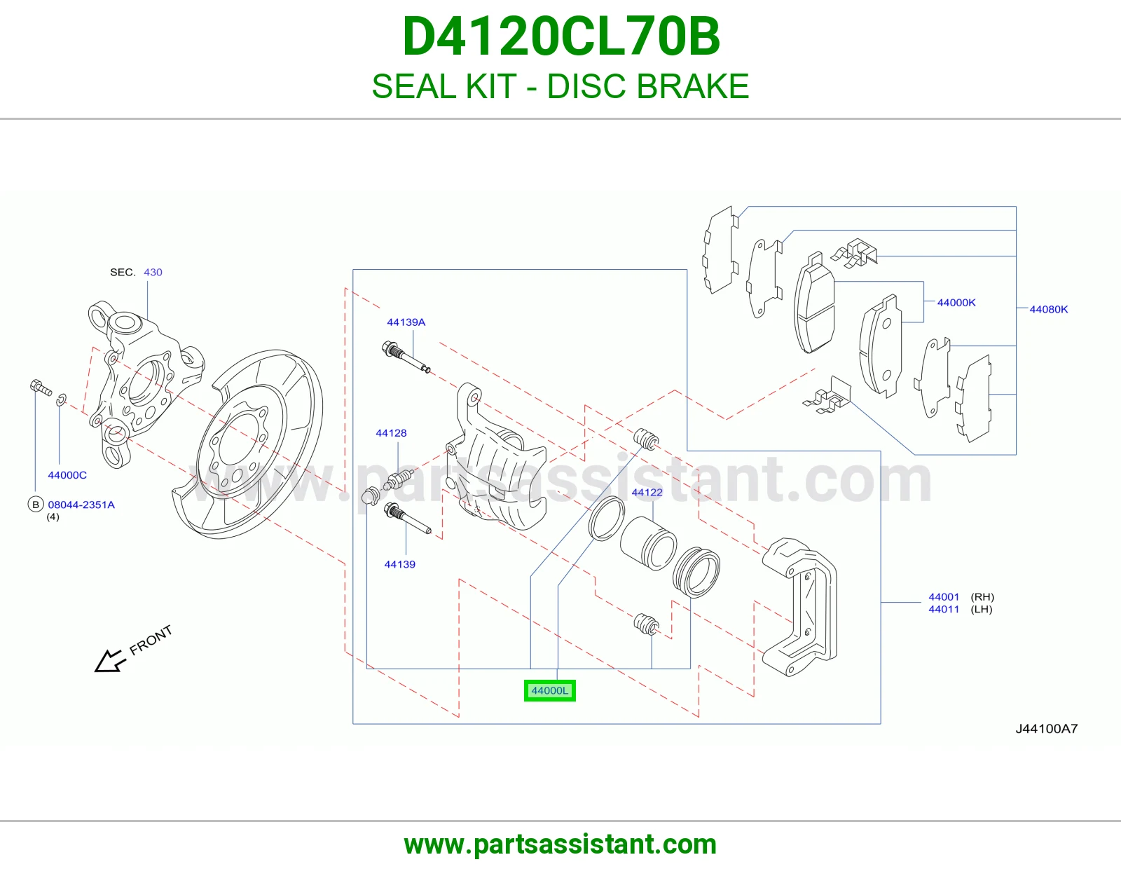 اصلاح كليبر خلفي D4120CL70B
