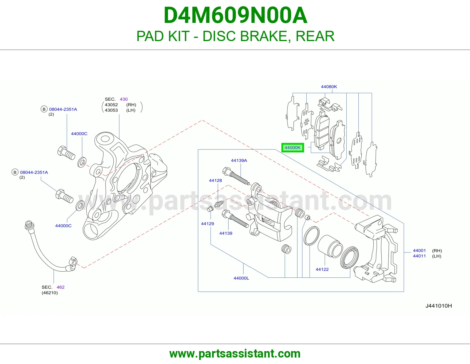 فحمات فرامل خلفي D4M609N00A