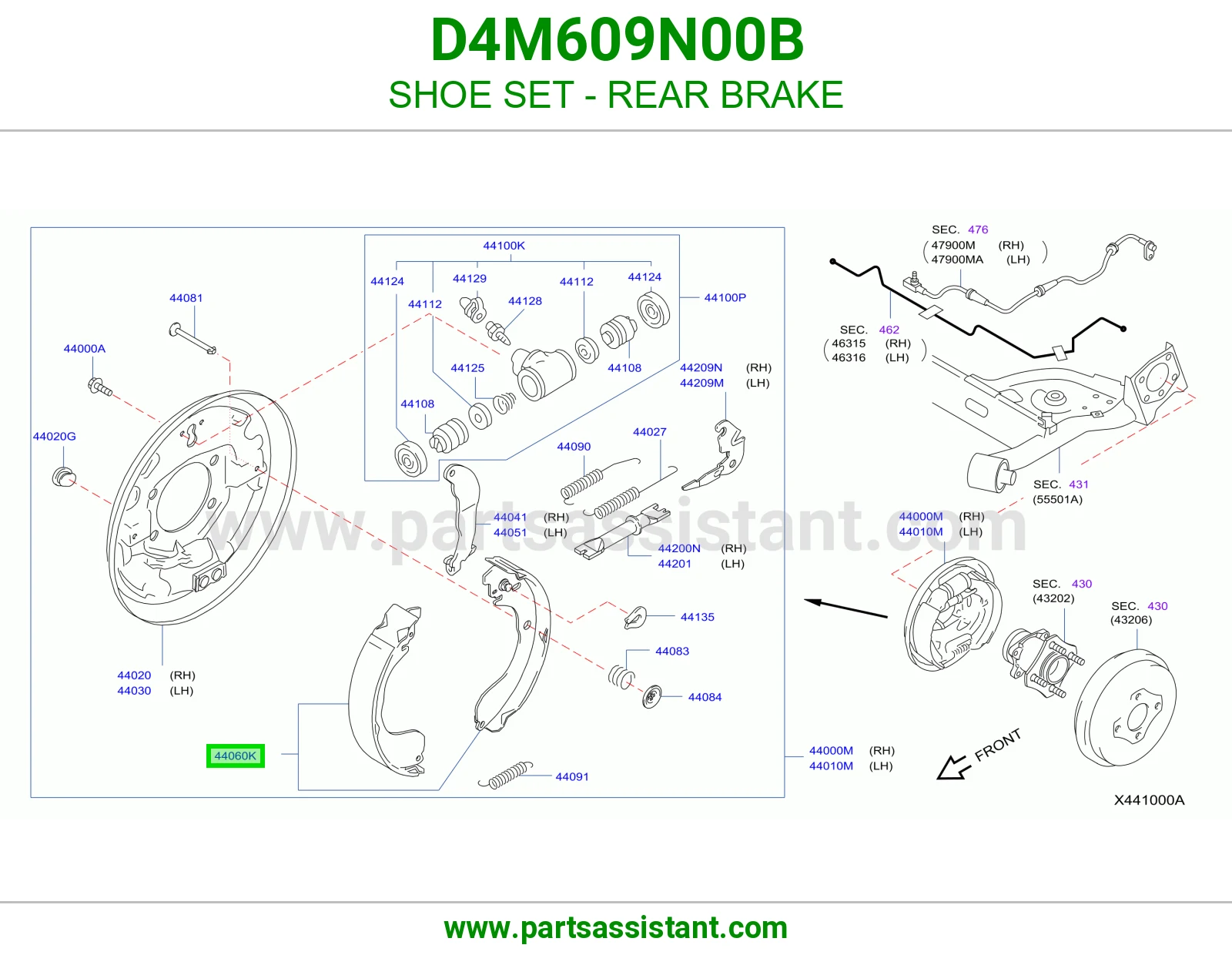 فحمات فرامل خلفي D4M609N00B