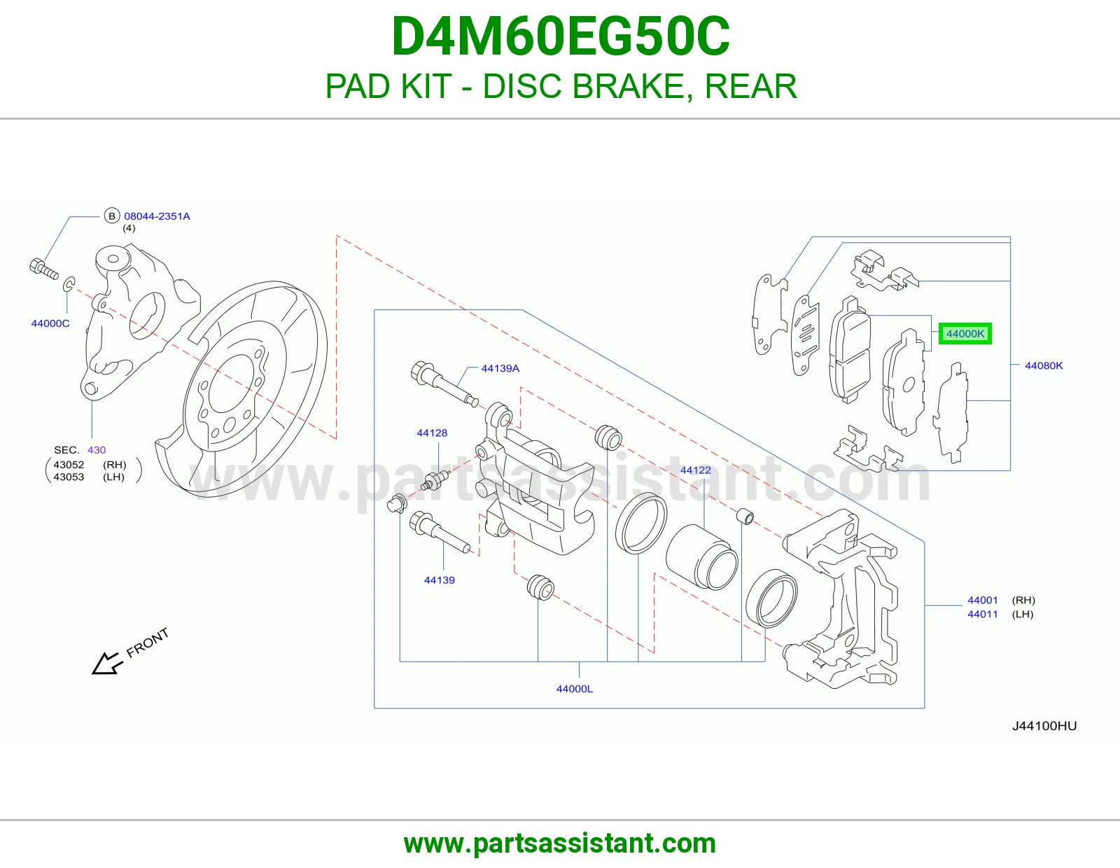 فحمات فرامل خلفي D4M60EG50C