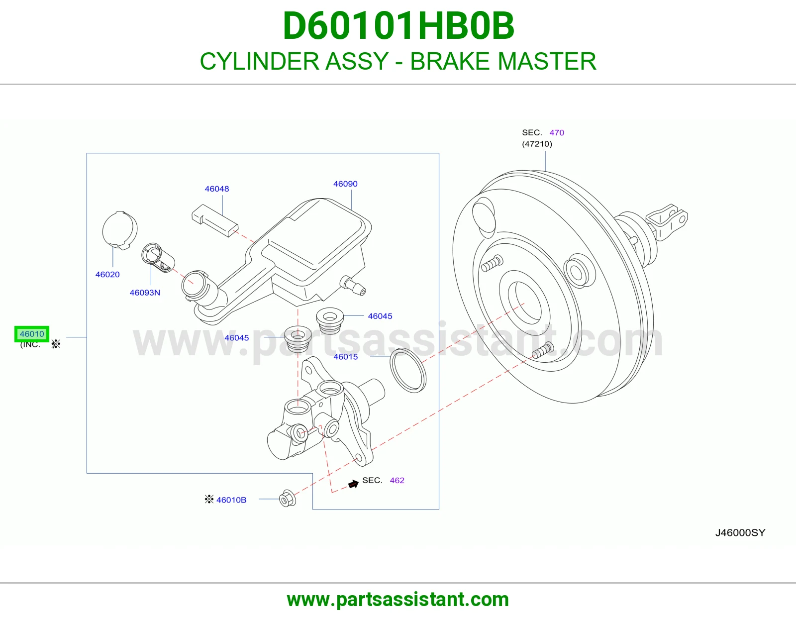 CYLINDER ASSY - BRAKE MASTER D60101HB0B